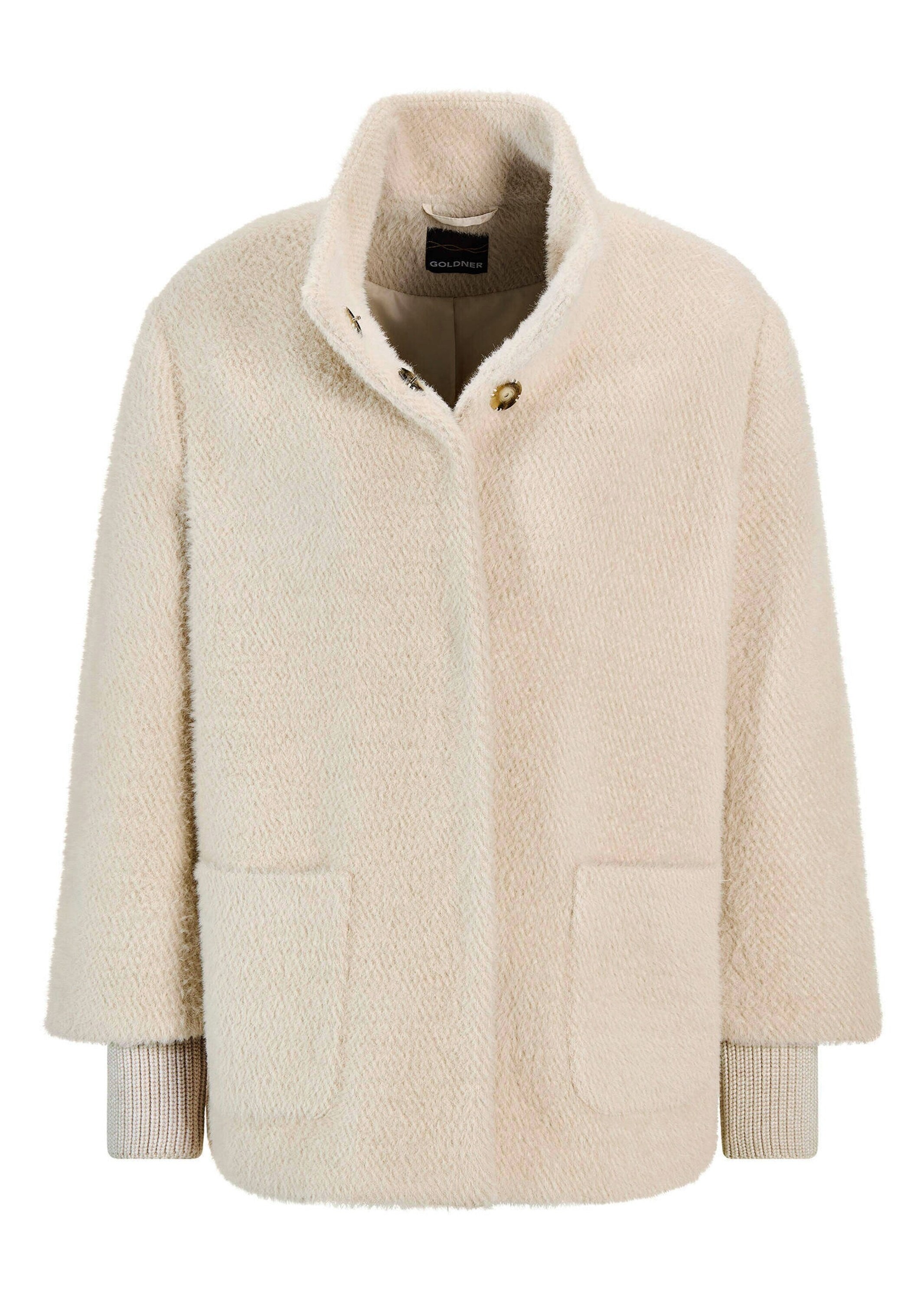 GOLDNER Kurzjacke "Kurzgröße Flauschiger Kurzmantel mit Stehkragen" mit Str günstig online kaufen