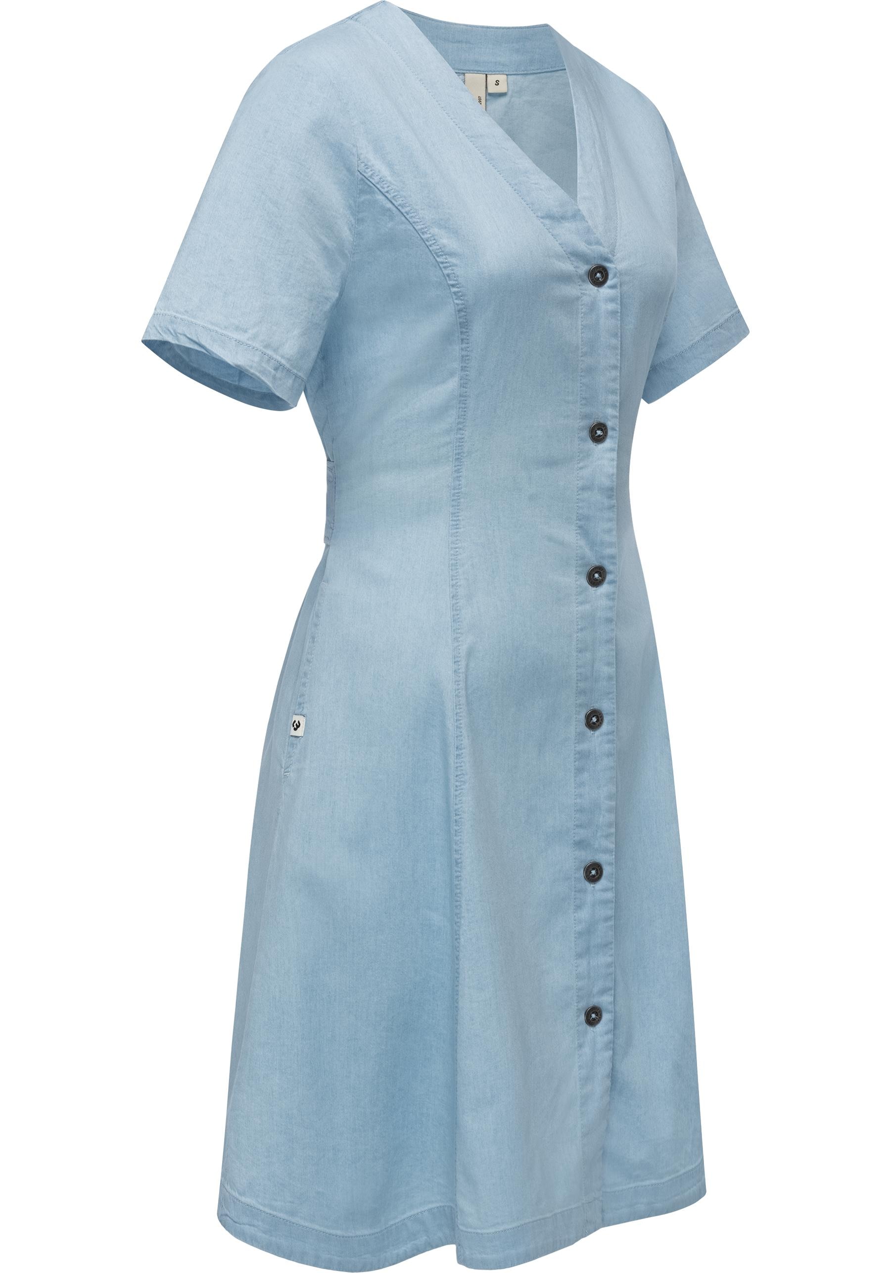 Ragwear Sommerkleid »Kveeda Denim«, Sommerliches Minikleid mit Schleife am Rücken
