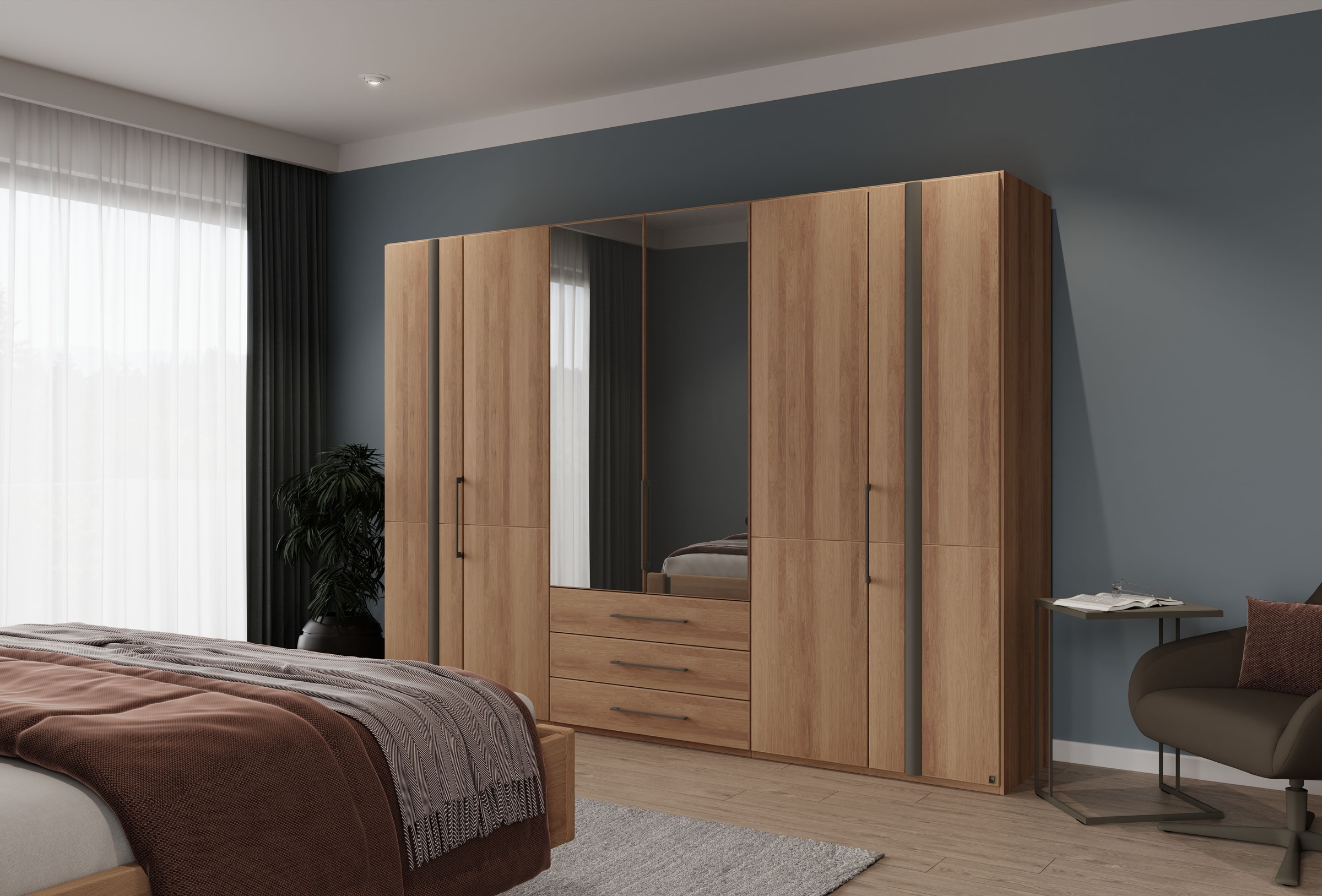 Musterring Kleiderschrank "Sorrent, Kleiderschrank, teilmassiv Eiche" mit T günstig online kaufen