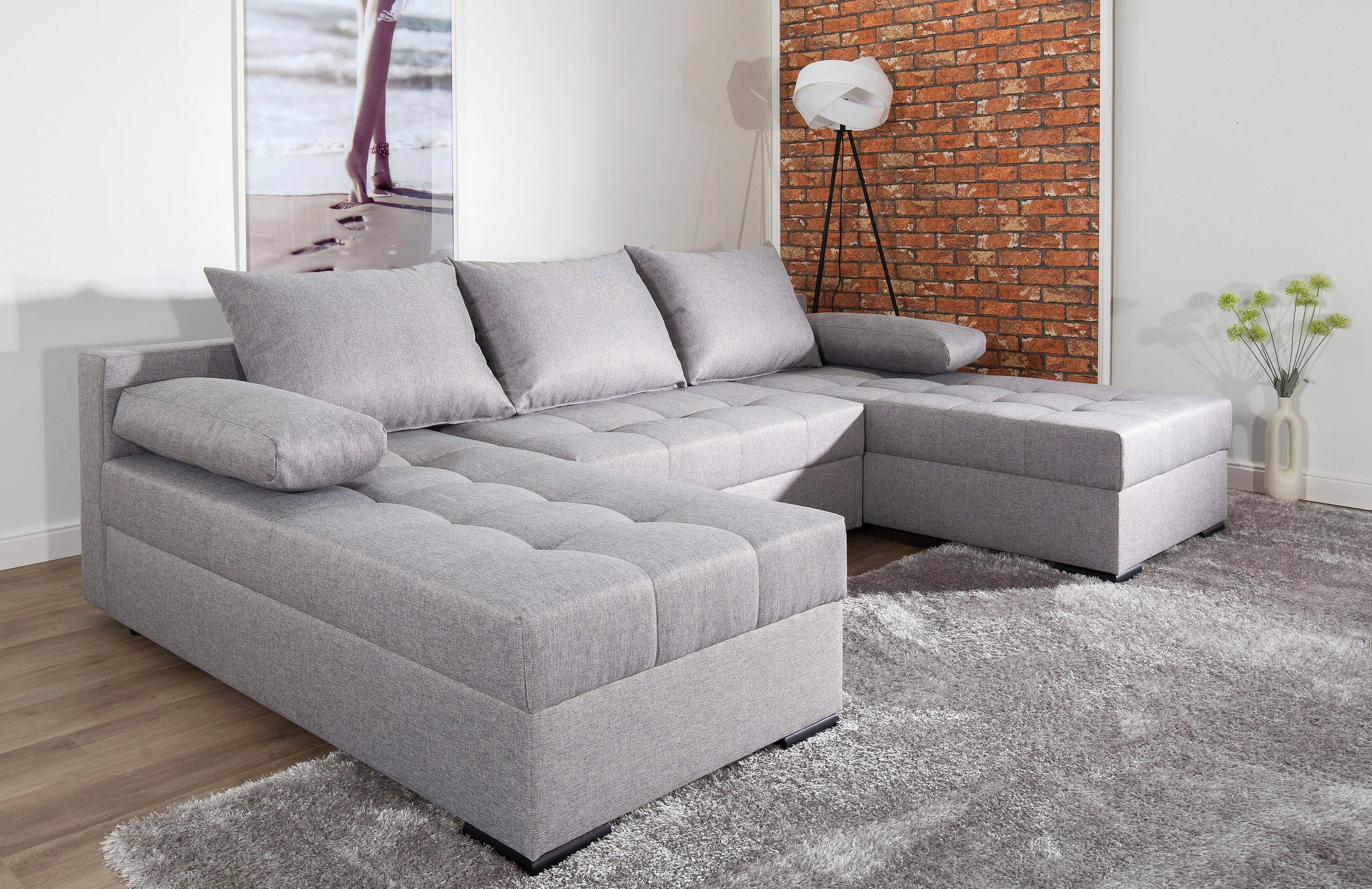 COLLECTION AB Wohnlandschaft "Josy U-Form, Breite 269 cm, Flachgewebe, Stru günstig online kaufen