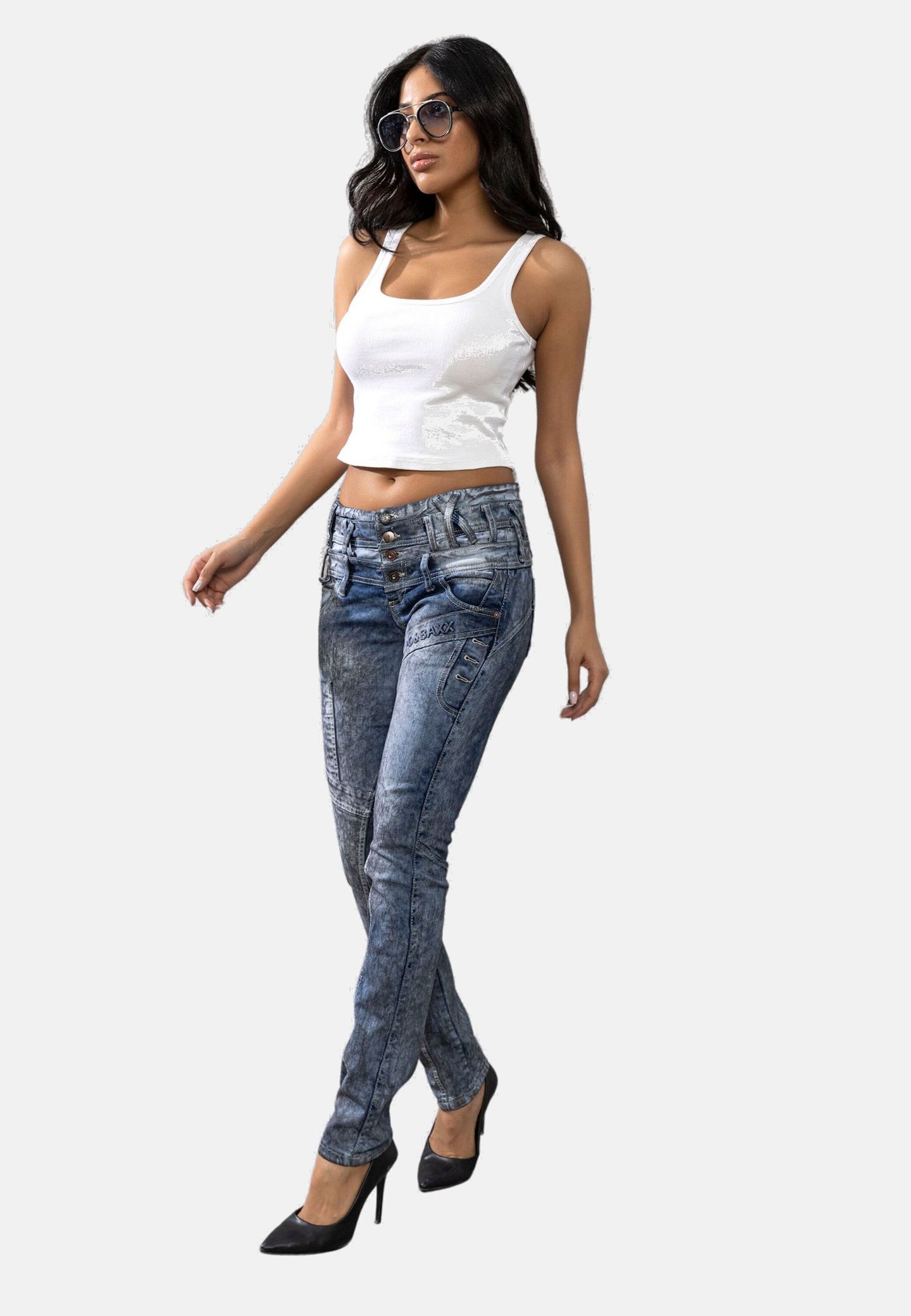 Cipo & Baxx Slim-fit-Jeans »Jeans«, mit Dreifachbund, WD245