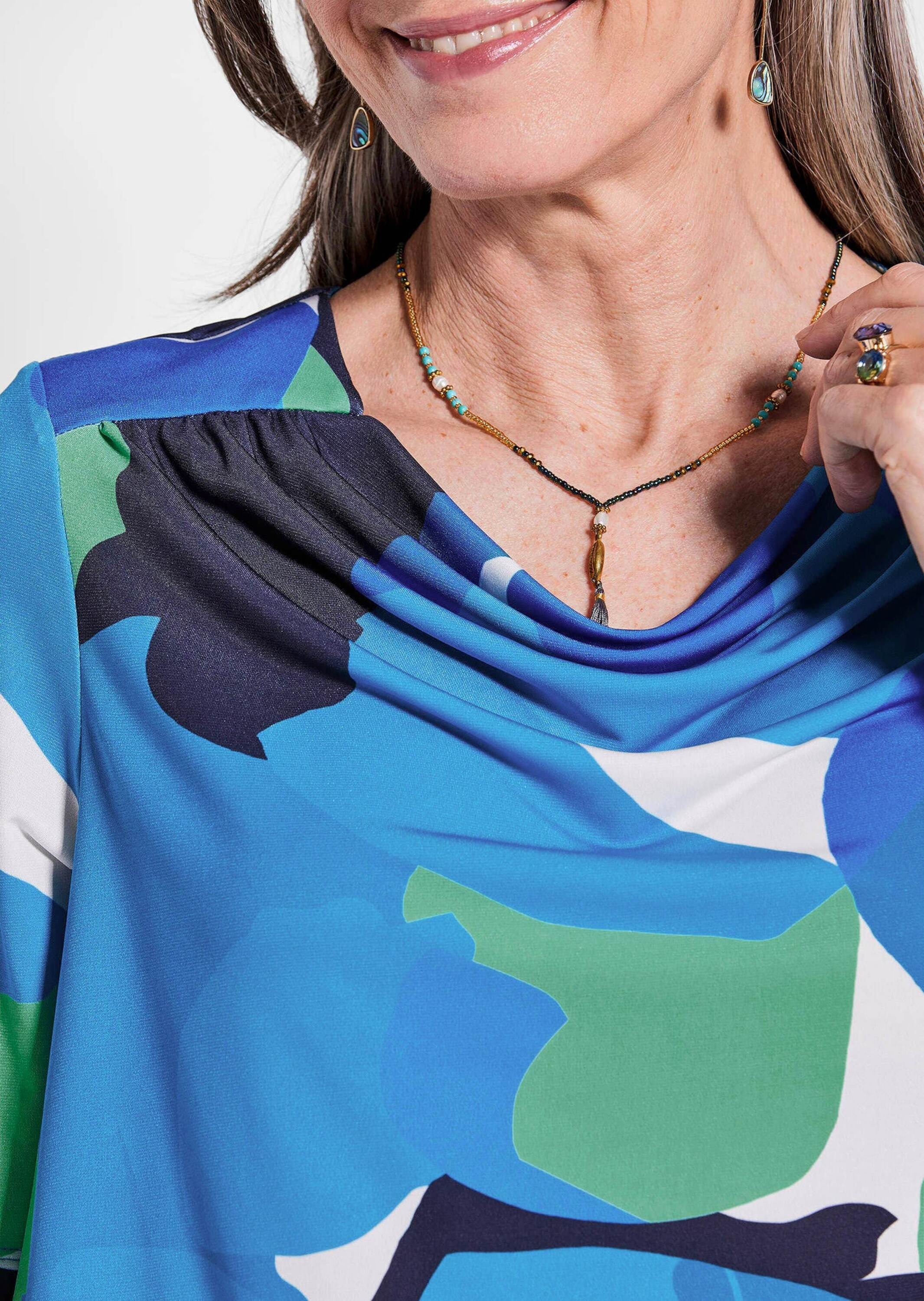GOLDNER Kurzarmshirt »Kurzgröße Halbarmshirt mit Print«