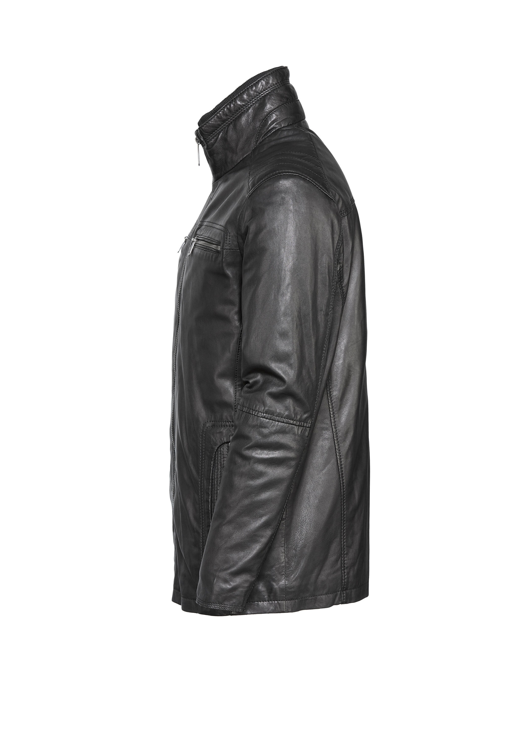 bugatti Blouson »BUTIZIANO« ohne Kapuze aus hochwertigem Leder