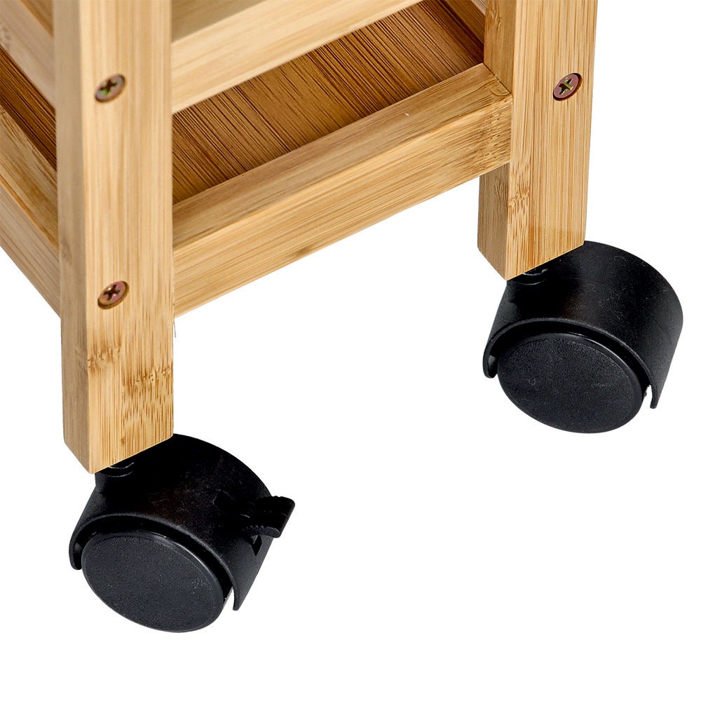 Zeller Present Rollwagen, natur, Bambus / MDF, inkl. 4 Rollen
