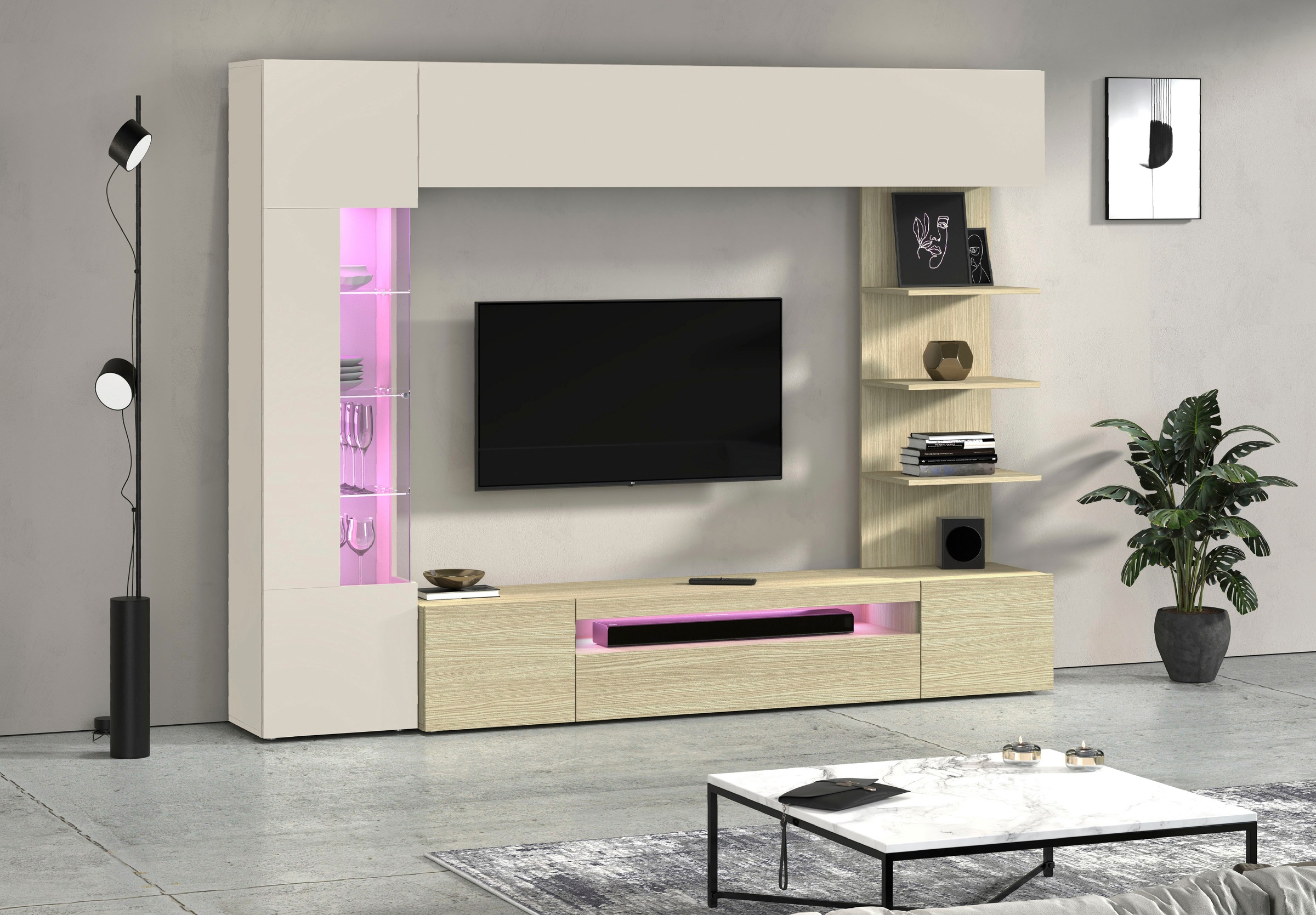 INOSIGN Wohnwand "Wohnwand New Egypt, Anbauwand, Medienwand, Wohnzimmerwand günstig online kaufen