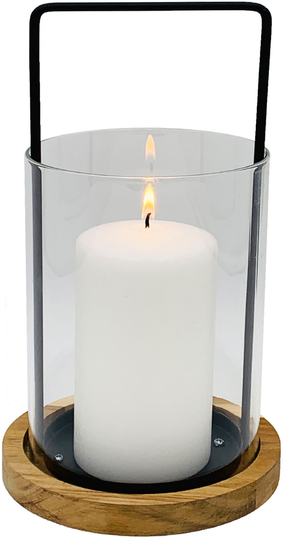 Home affaire Windlicht »Kerzenhalter Weillen«, (1 St.),  Stumpenkerzenhalter, Höhe ca. 22 cm, Glaszylinder abnehmbarer kaufen | BAUR