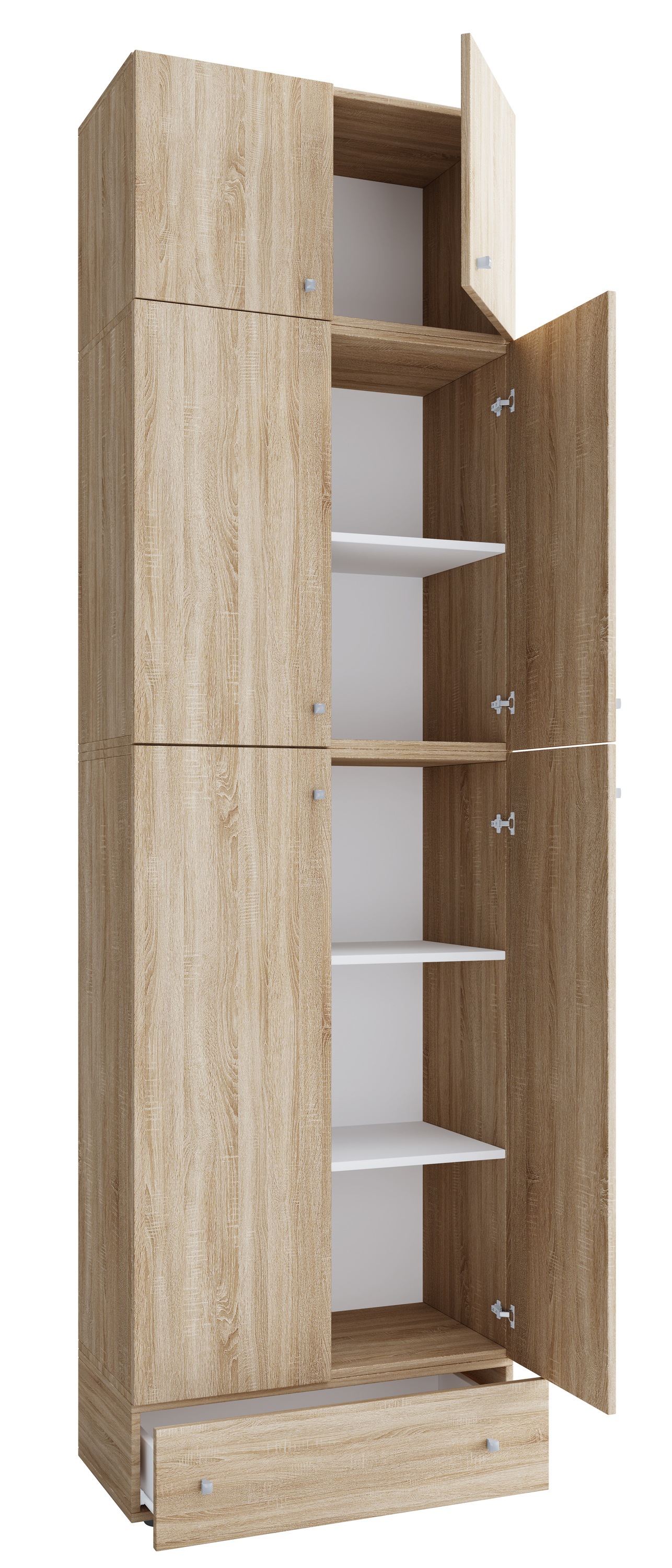 VCM Schuhschrank »VCM Holz-Schuhschrank | Maße: H. 240 x B. 70 x T. 39 cm| Allzweckschrank | 5 Fächer | 4 Drehtüren | Aufsatz mit 2 Türen | extra Schublade¿ Lona«, (1 St.)
