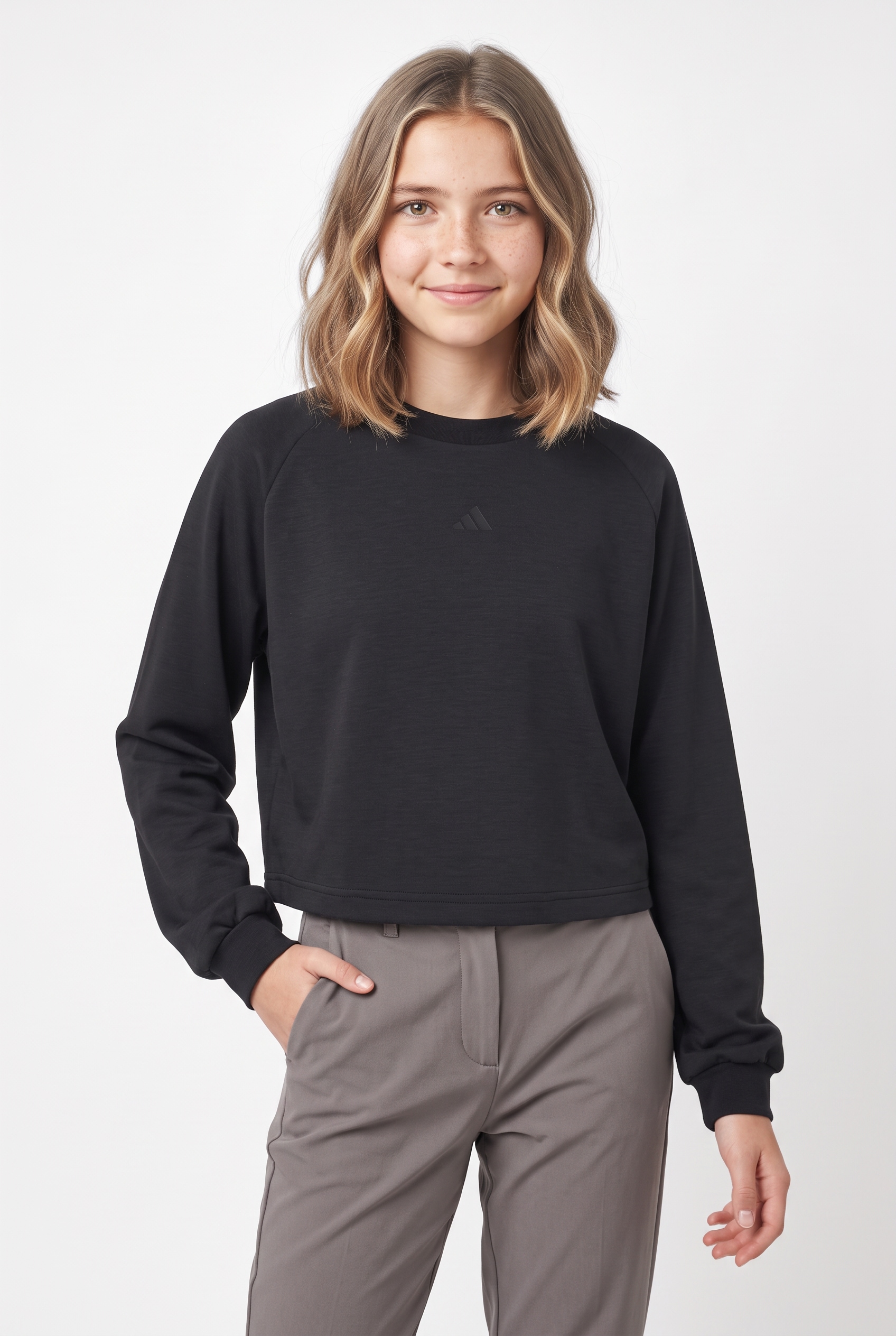 adidas Sportswear Sweatshirt »ADIDAS GIRLS«, für Kinder, mit Rundhalsausschnitt, ohne Verschluss
