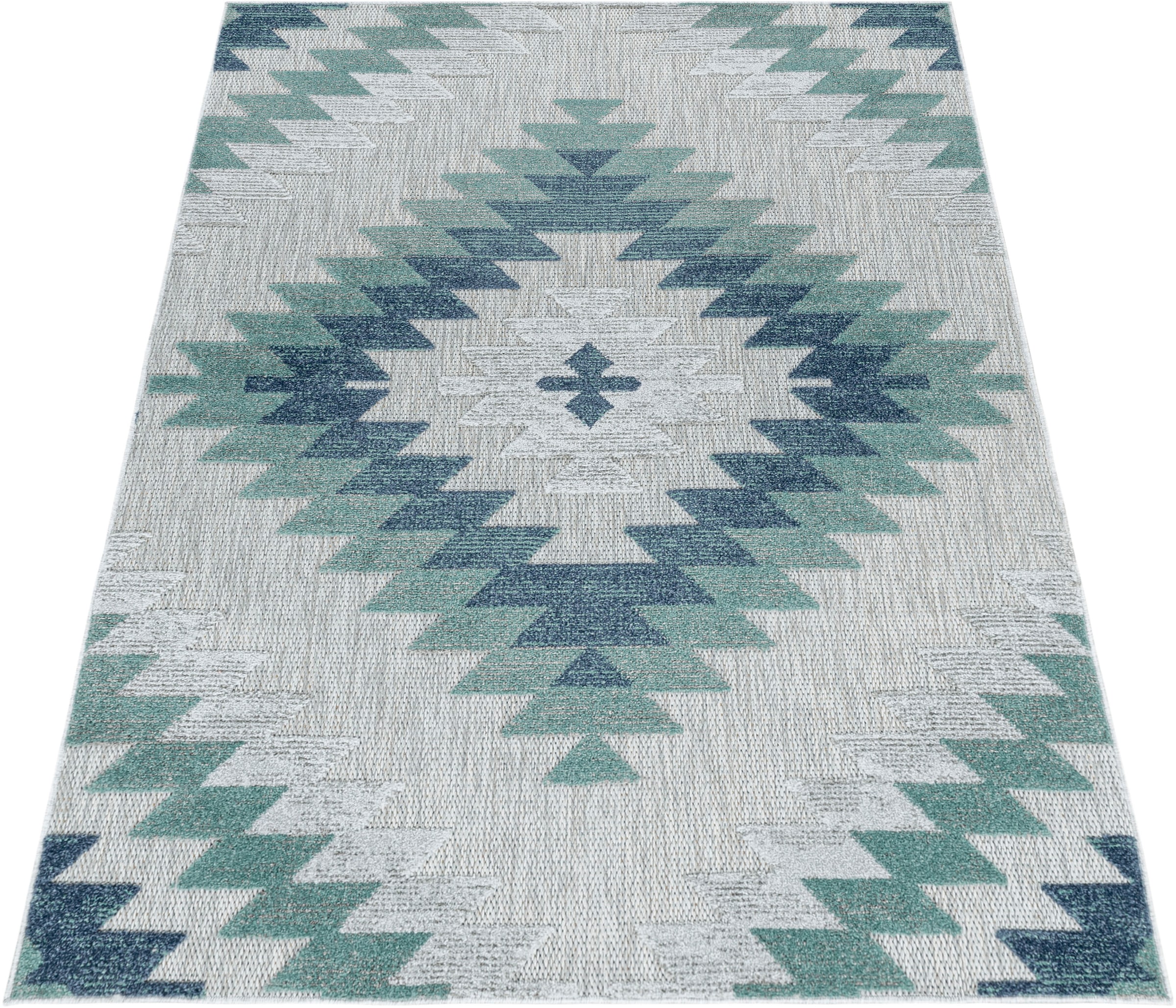 Ayyildiz Teppiche Teppich »BAHAMA 5154«, rechteckig, 8 mm Höhe, Läufer, Flachflor mit Hoch-Tief-Struktur, In-und Outdoor geeignet