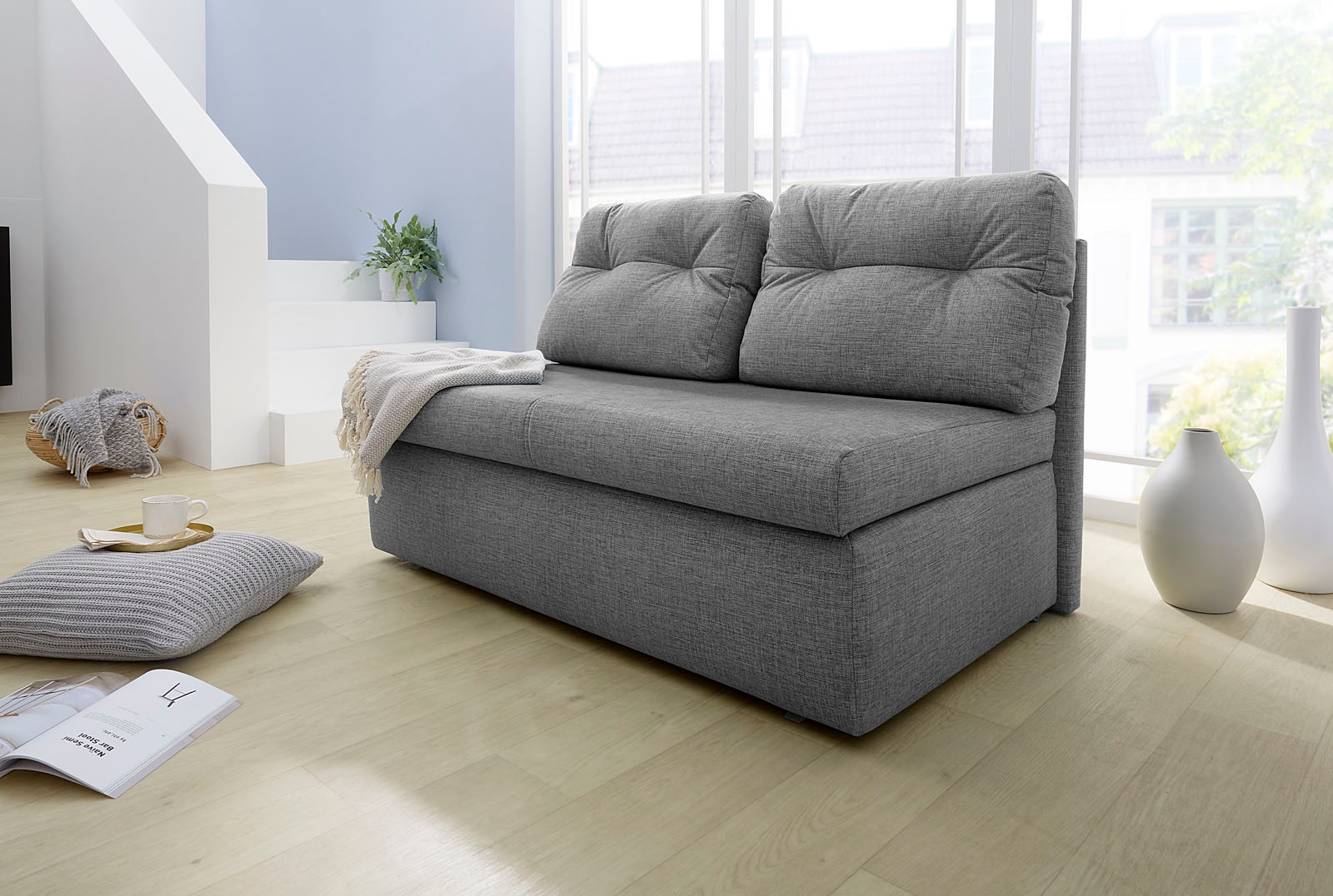Jockenhöfer Gruppe Schlafsofa "Torben, B: 130 cm, Liegefl. 126x191 cm" mit Schlaffunktion, Bettkasten & Rückenkissen