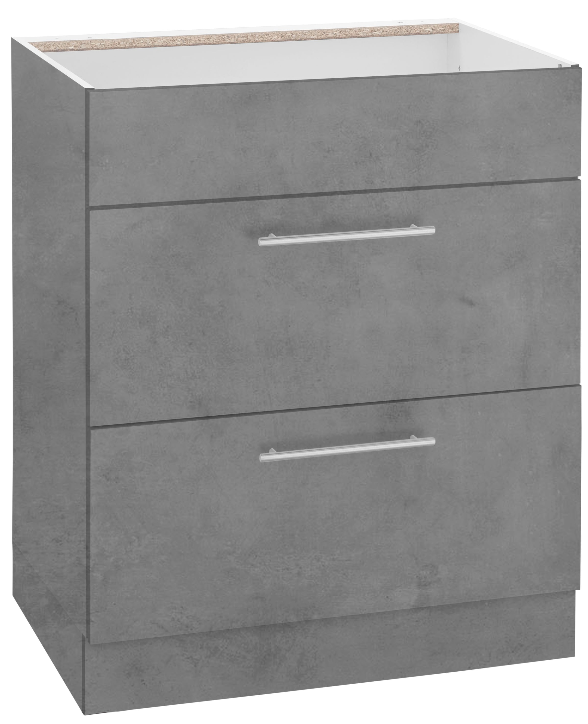 wiho Küchen Kochfeldumbauschrank "Flexi2, Breite 60 cm" oben feste Blende, 2 Auszüge