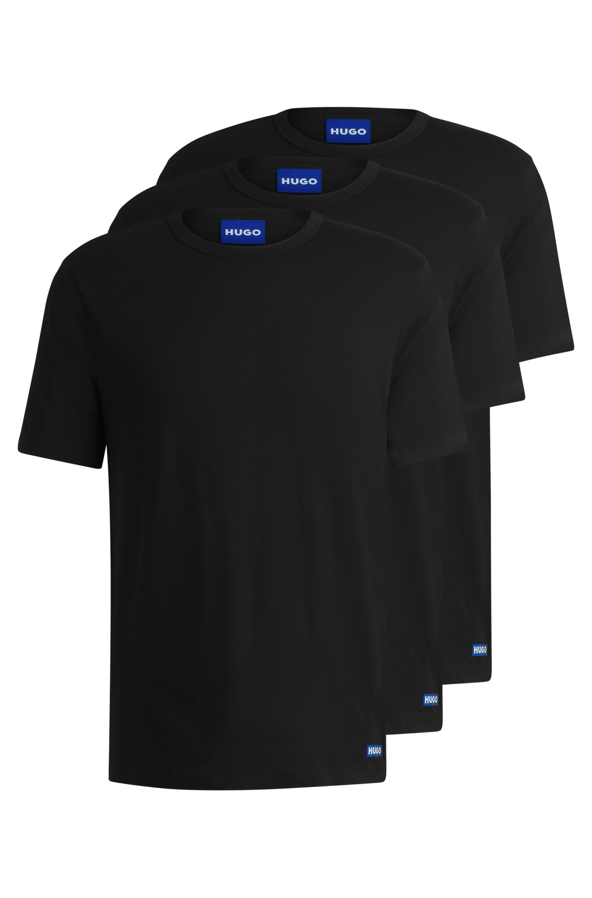 HUGO Blue T-Shirt "BLUE Naolo", 2 Stk. mit kleinem Label am Saum günstig online kaufen