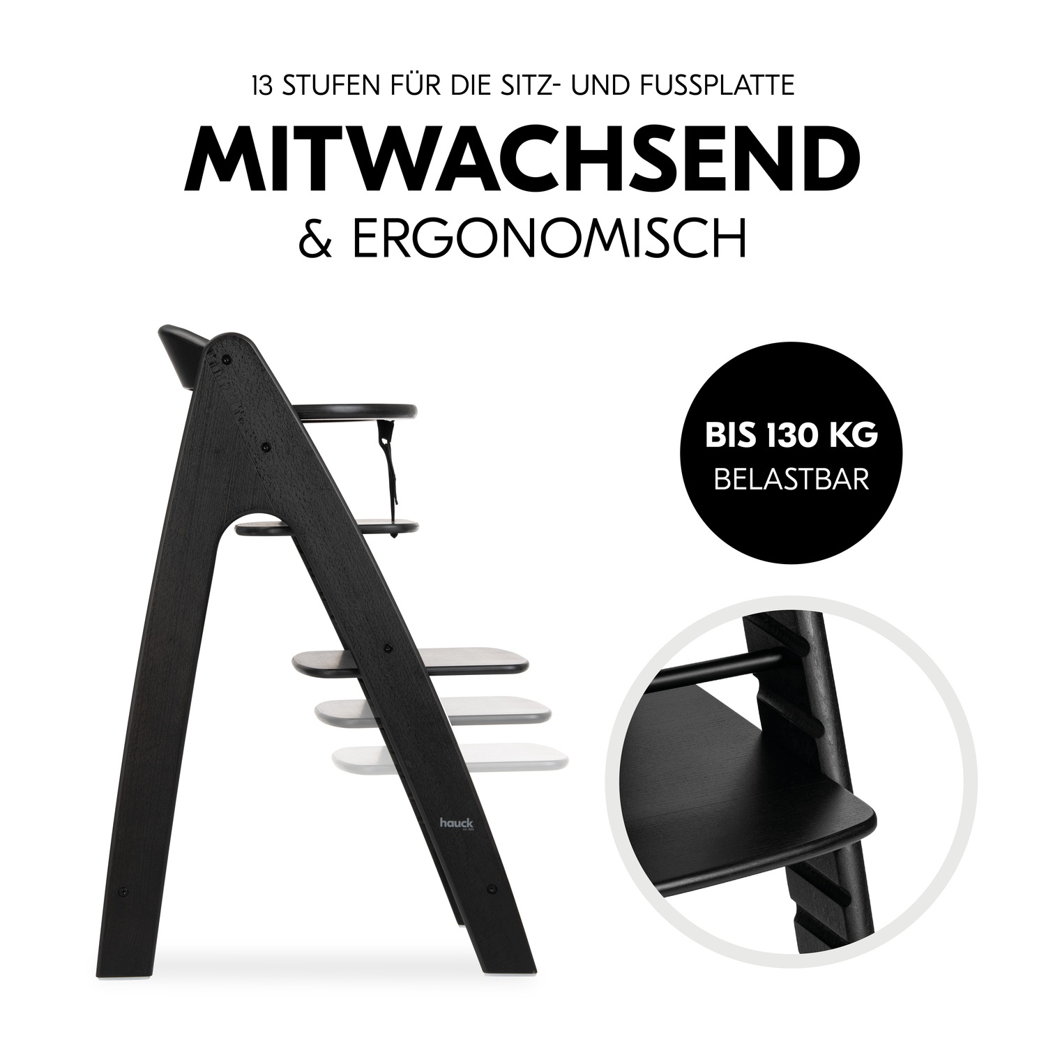 Hauck Hochstuhl »Arketa, Beech Blackwashed«, mitwachsend; FSC® - schützt Wald - weltweit