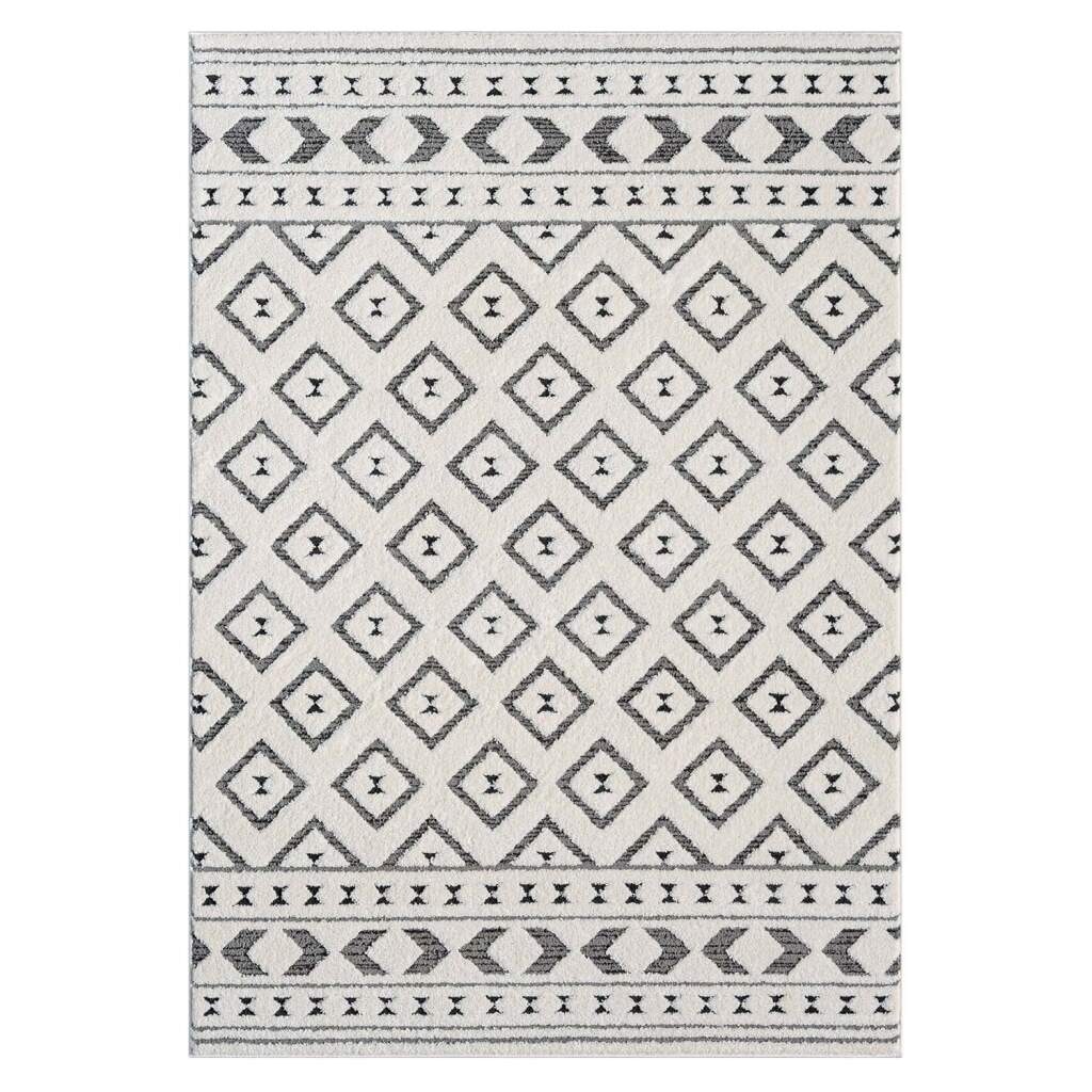 Carpet City Teppich »LOUNGE 9999«, rechteckig, 15 mm Höhe, Kurzflor-Teppich Modern, Hoch-Tief-Struktur, Wohnzimmer, Schlafzimmer