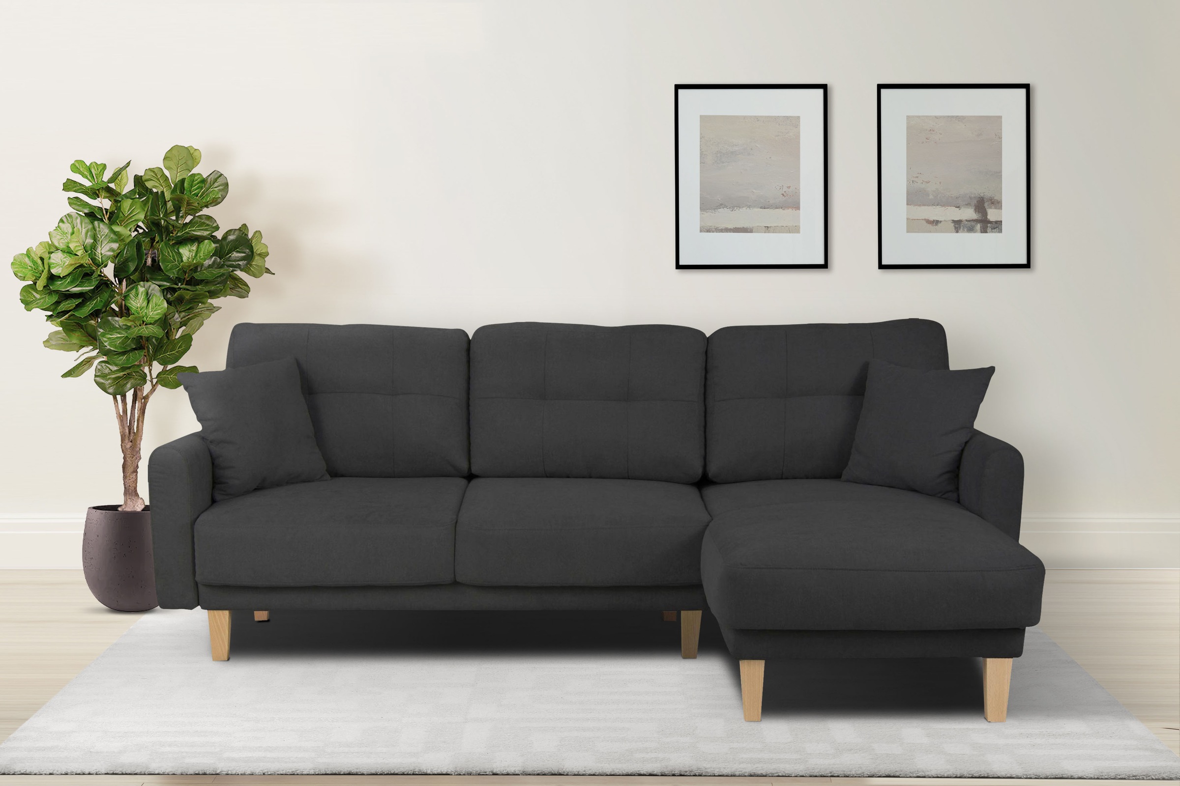 Home affaire Ecksofa "TRIPLO optionale Schlafsofa mit Bettkasten, Maße B/T/ günstig online kaufen