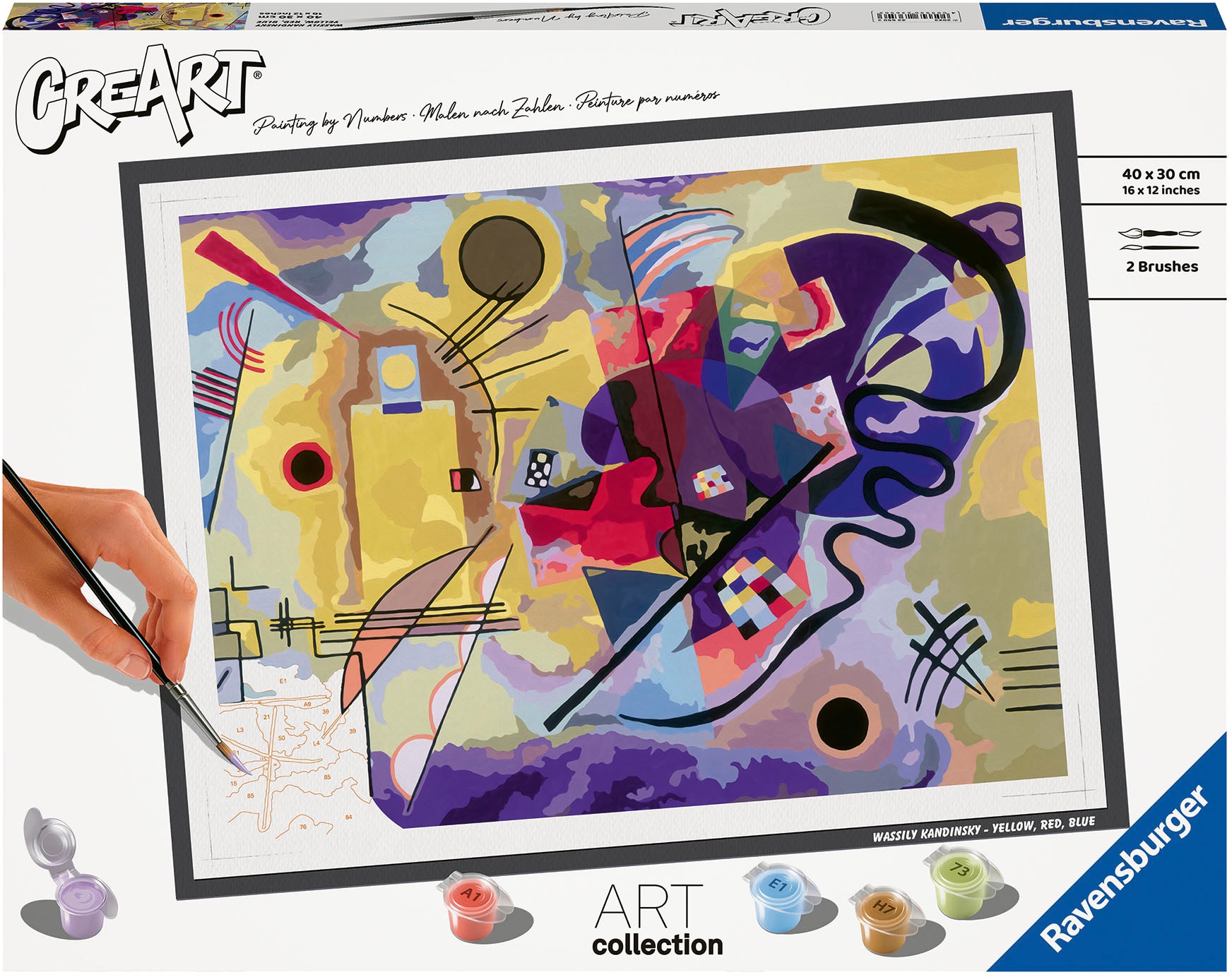 Malen nach Zahlen »CreArt, ART Collection, Yellow, Red, Blue (Kandinsky)«, Made in...
