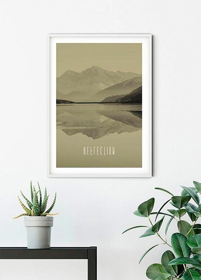 Komar Poster »Word Lake Reflection Sand«, Natur, (1 St.), Kinderzimmer, Schlafzimmer, Wohnzimmer