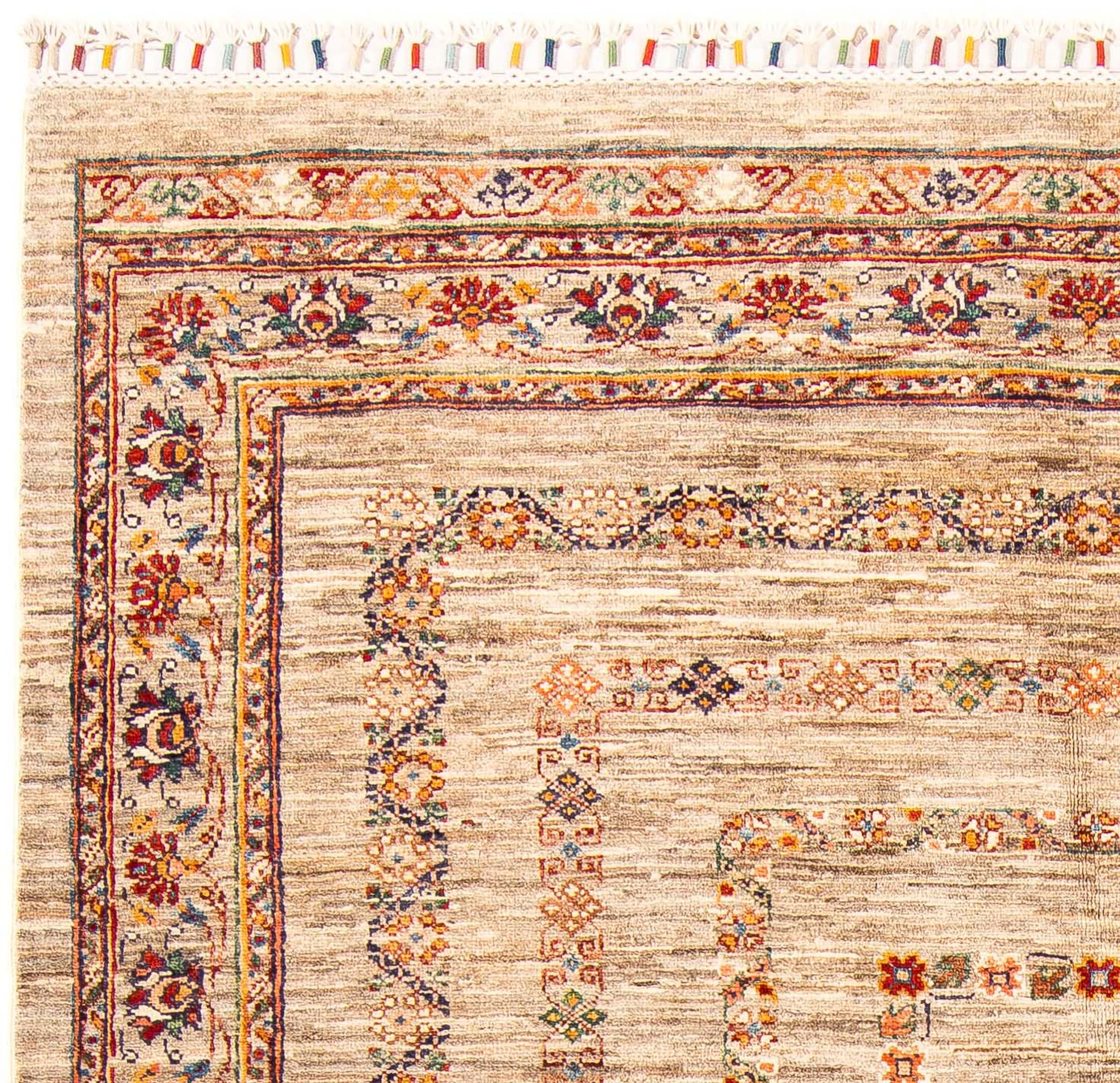 morgenland Orientteppich »Mir - Indus - 90 x 60 cm - beige«, rechteckig, Wohnzimmer, Handgeknüpft, Einzelstück mit Zertifikat