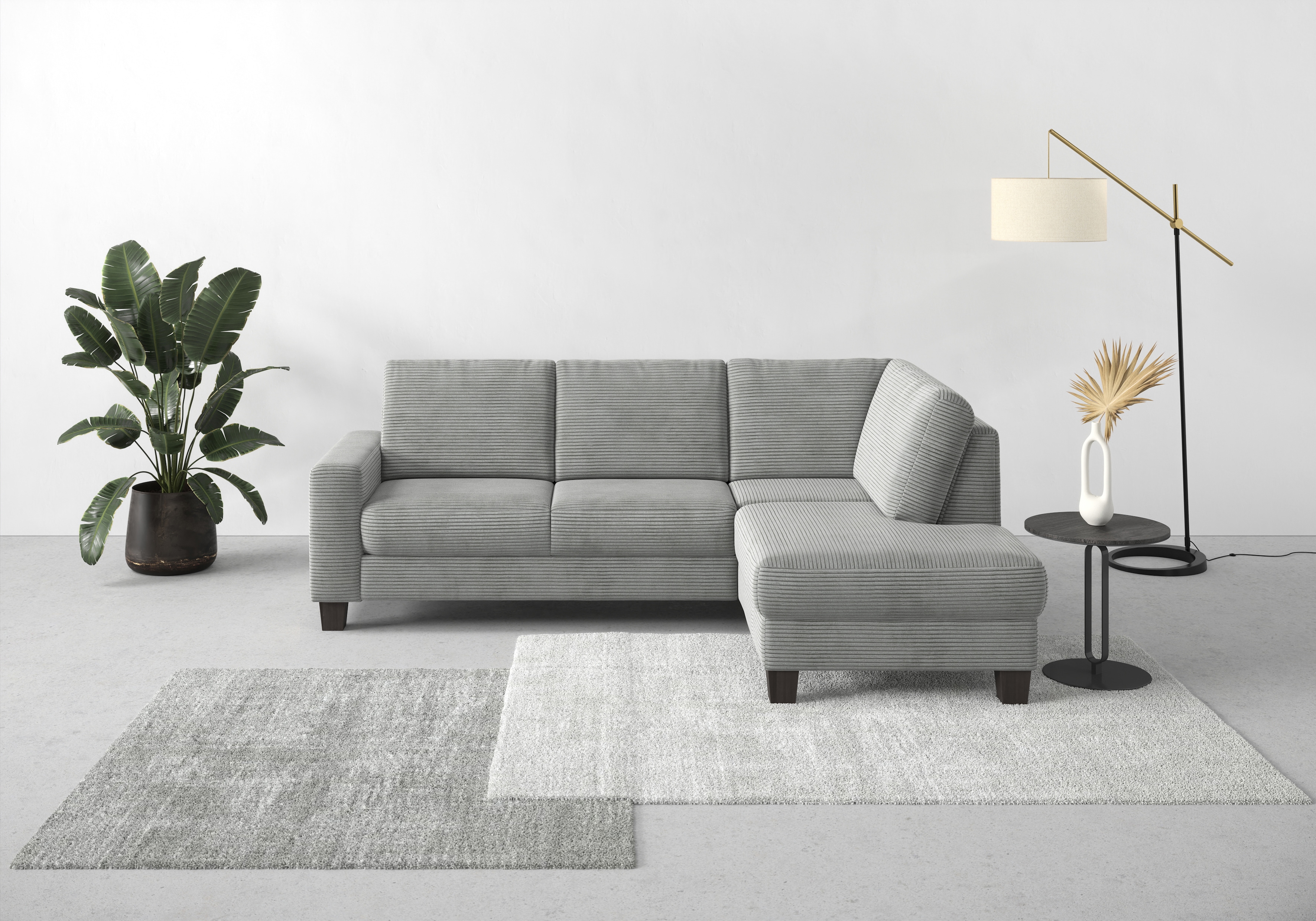 OTTO home Ecksofa "Summer L-Form" mit Ottomane, mit oder ohne Schlaffunktion und Bettkasten, Cord-Bezug