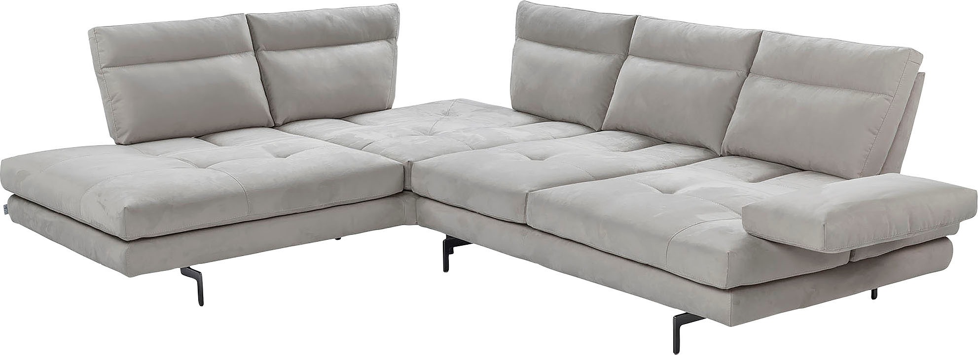 CALIA ITALIA Ecksofa »Toby Wing, L-Form, Designsofa mit sensationellem Sitzkomfort«, Sitztiefenverstellung, funktionale Ecke, Füße in schwarz matt