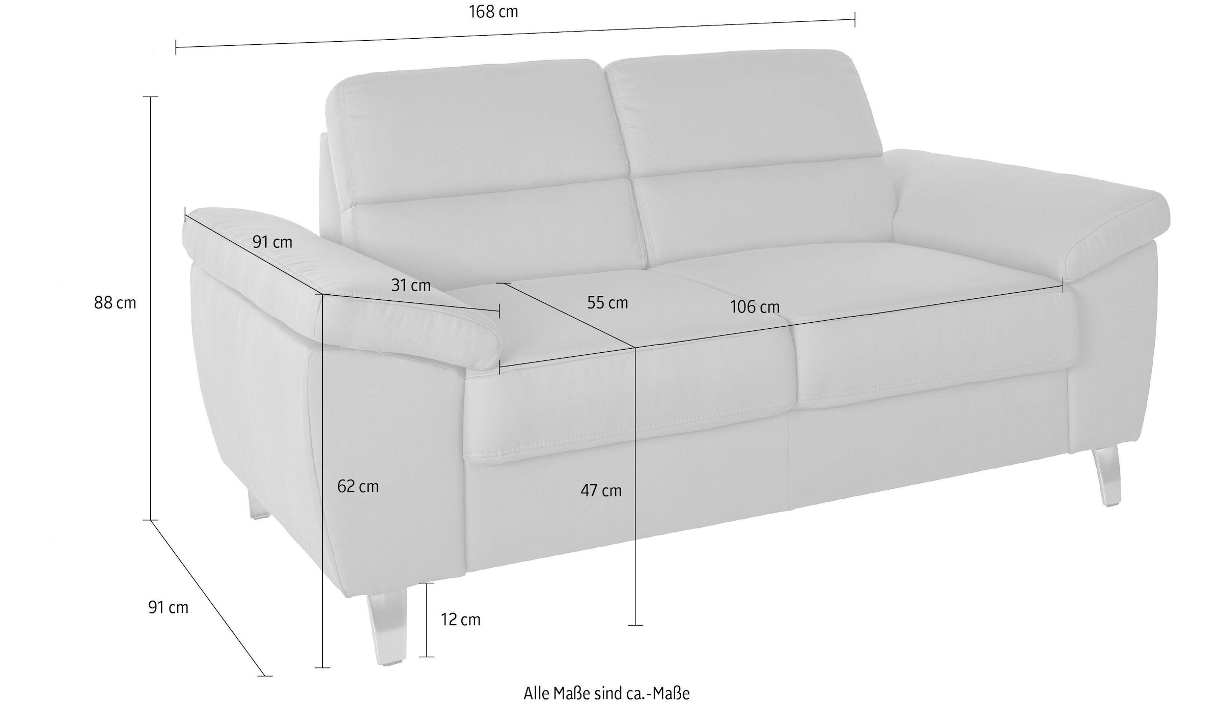 sit&more 2-Sitzer »Sorano«, Breite 168 cm