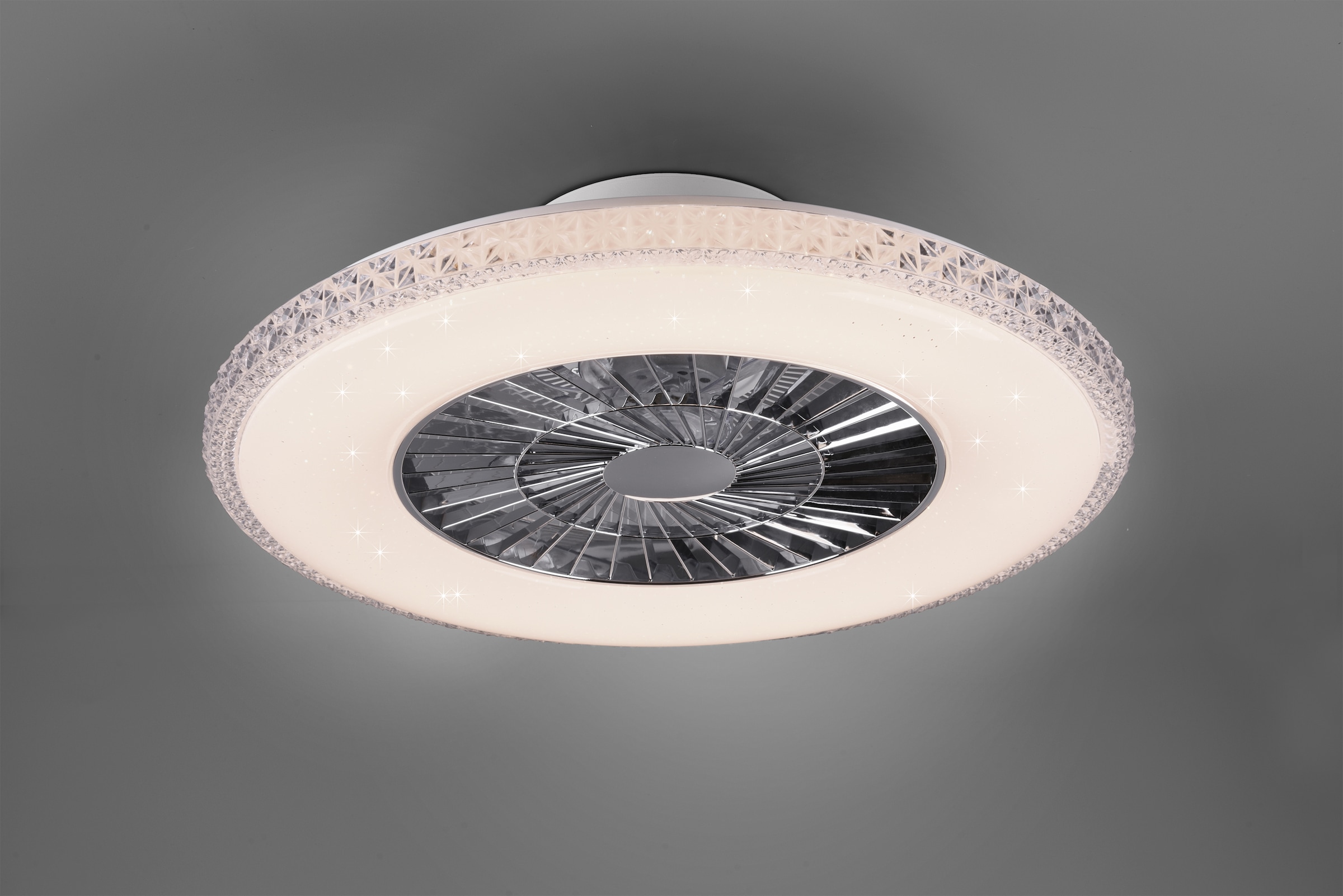 TRIO Leuchten LED Deckenleuchte »Harstad«, mit Ventilator, Fernbedienung, integrierter Dimmer und Nachtlicht. Leuchte und Ventilator getrennt schaltbar