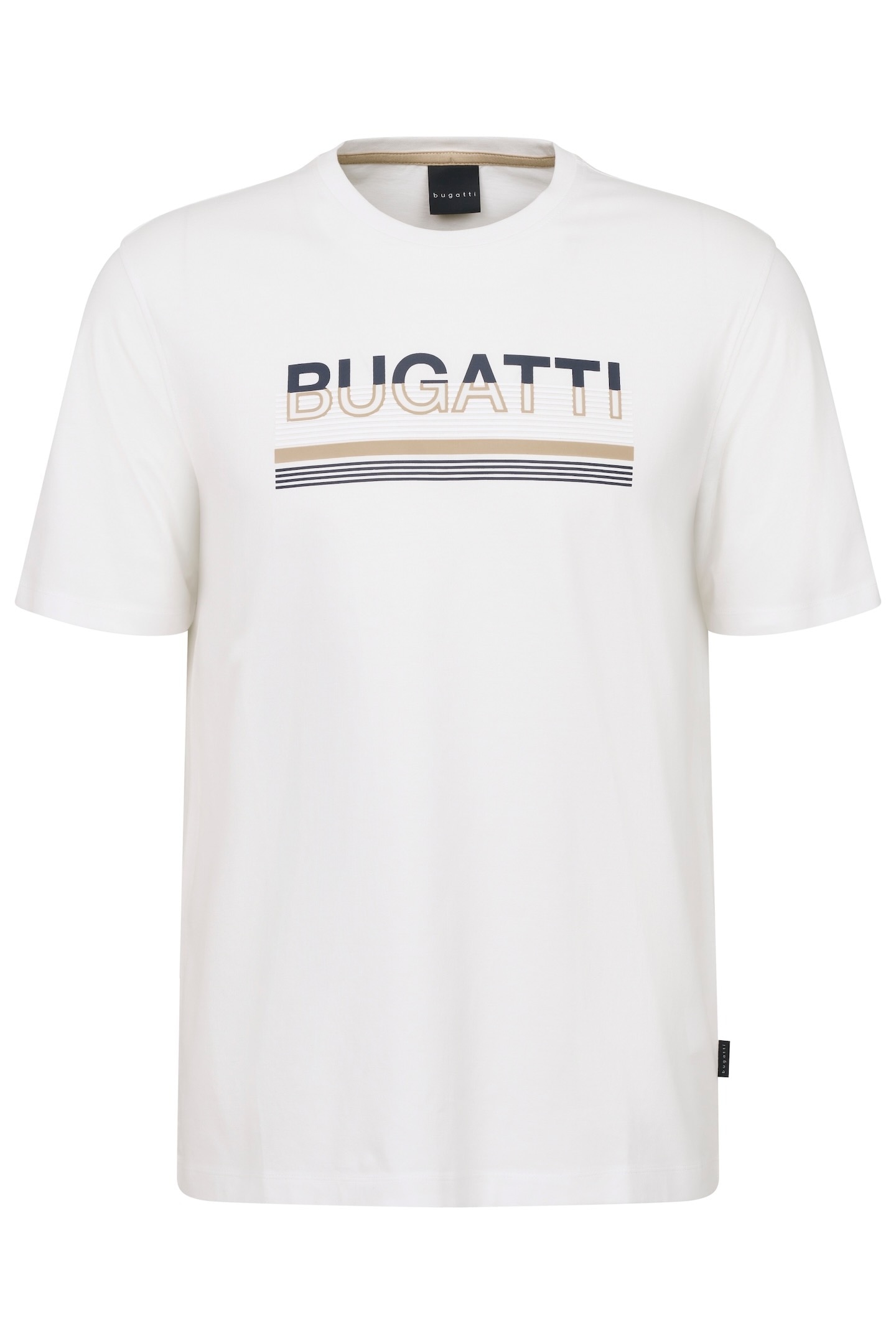 bugatti T-Shirt mit gummiertem Logo-Print