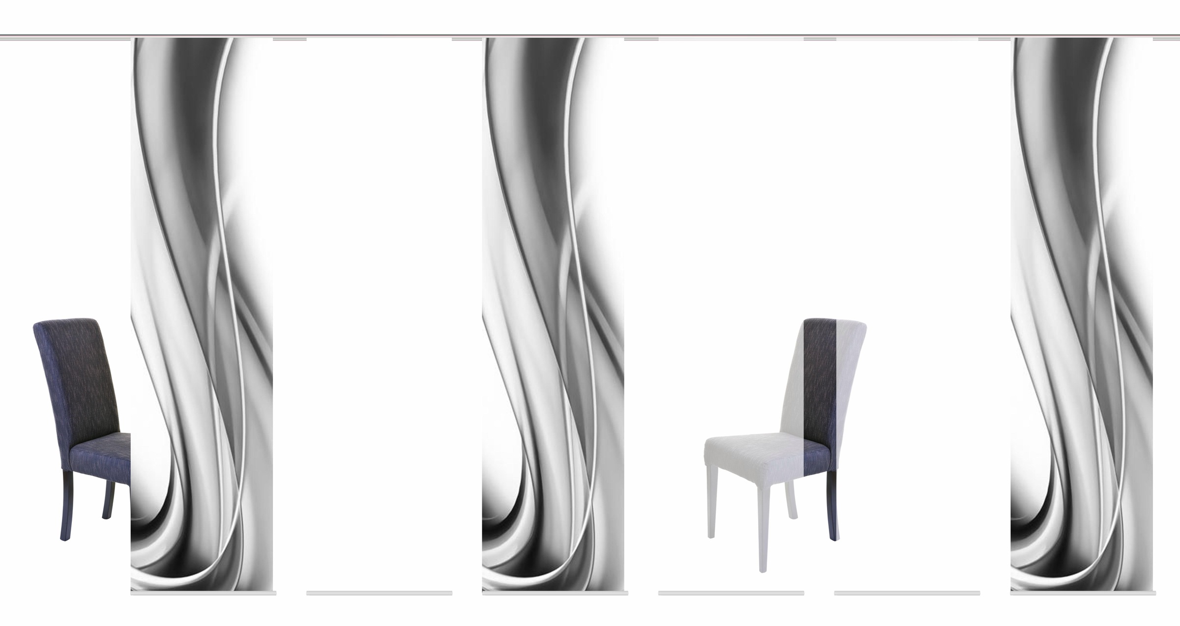 HOME WOHNIDEEN Schiebegardine "ONDAR" Klettband 6 Stk. tlg. HxB: 245x60, in günstig online kaufen
