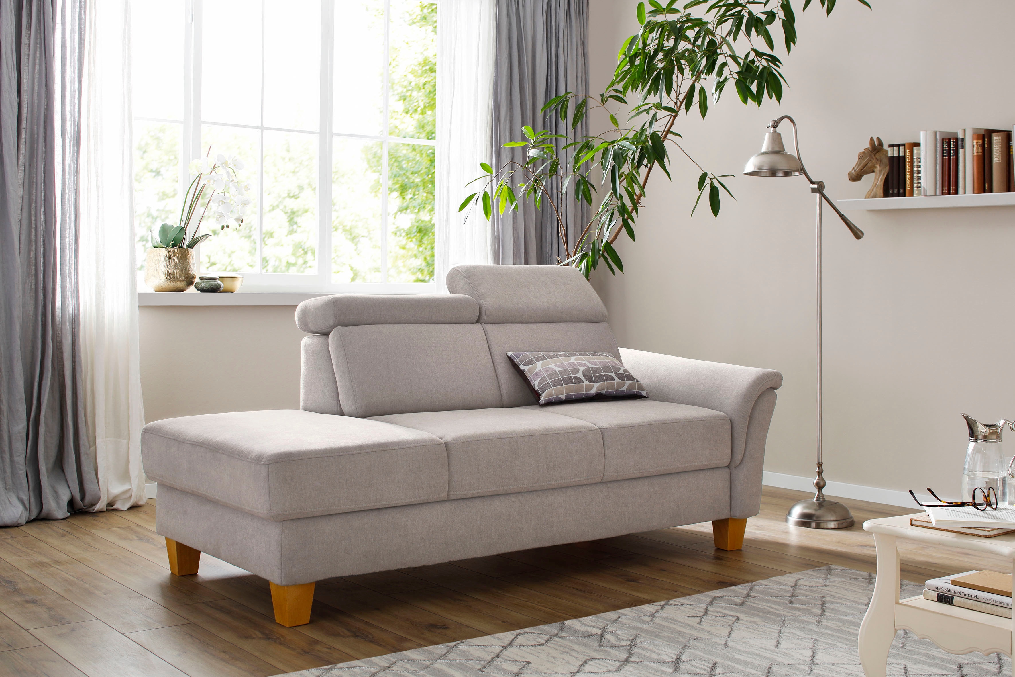 OTTO home Recamiere "Conville" incl. Kopfteilverstellung, Federkern, wahlweise mit Bettkasten