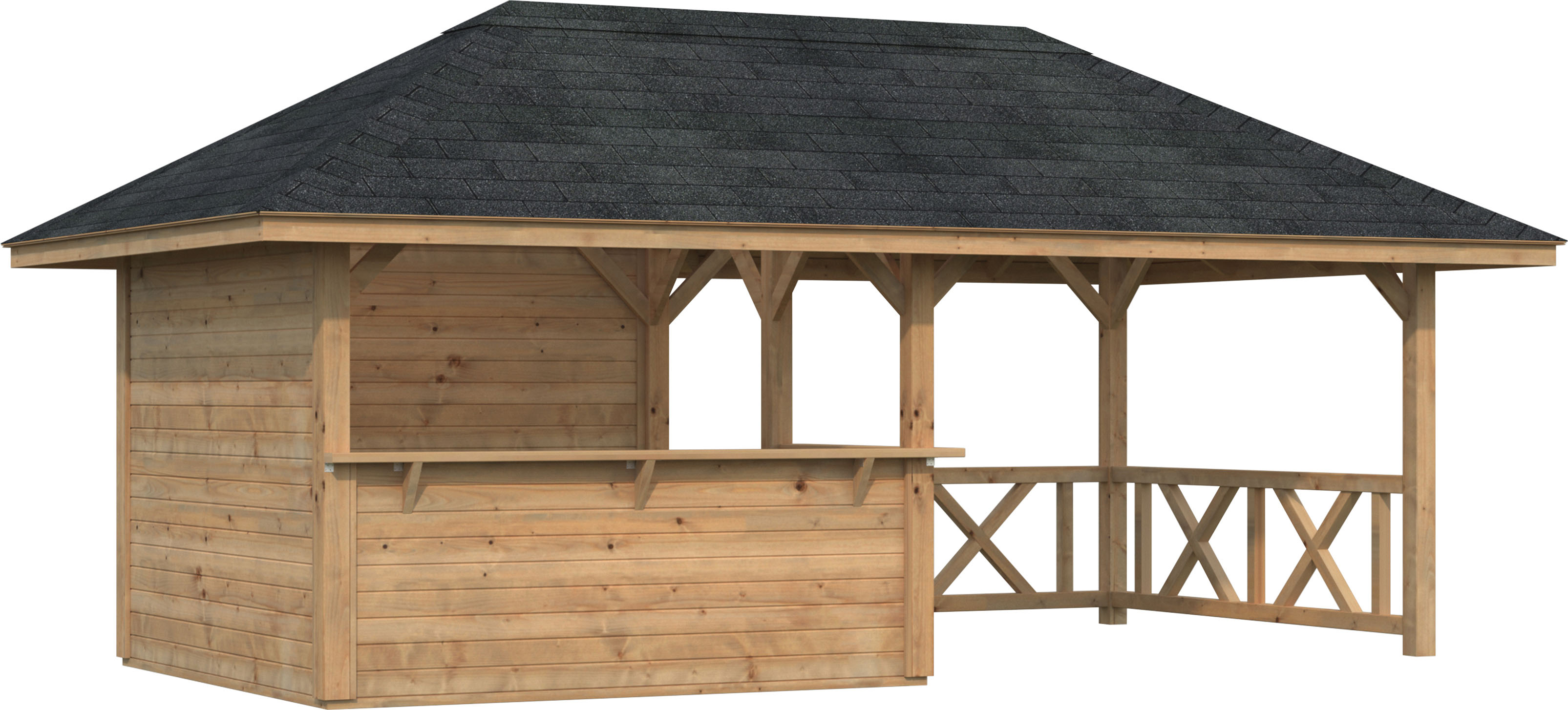 Palmako 1100000002199 "Bianca 16,6 m² Set 3" BxTxH: 588x300x323 cm