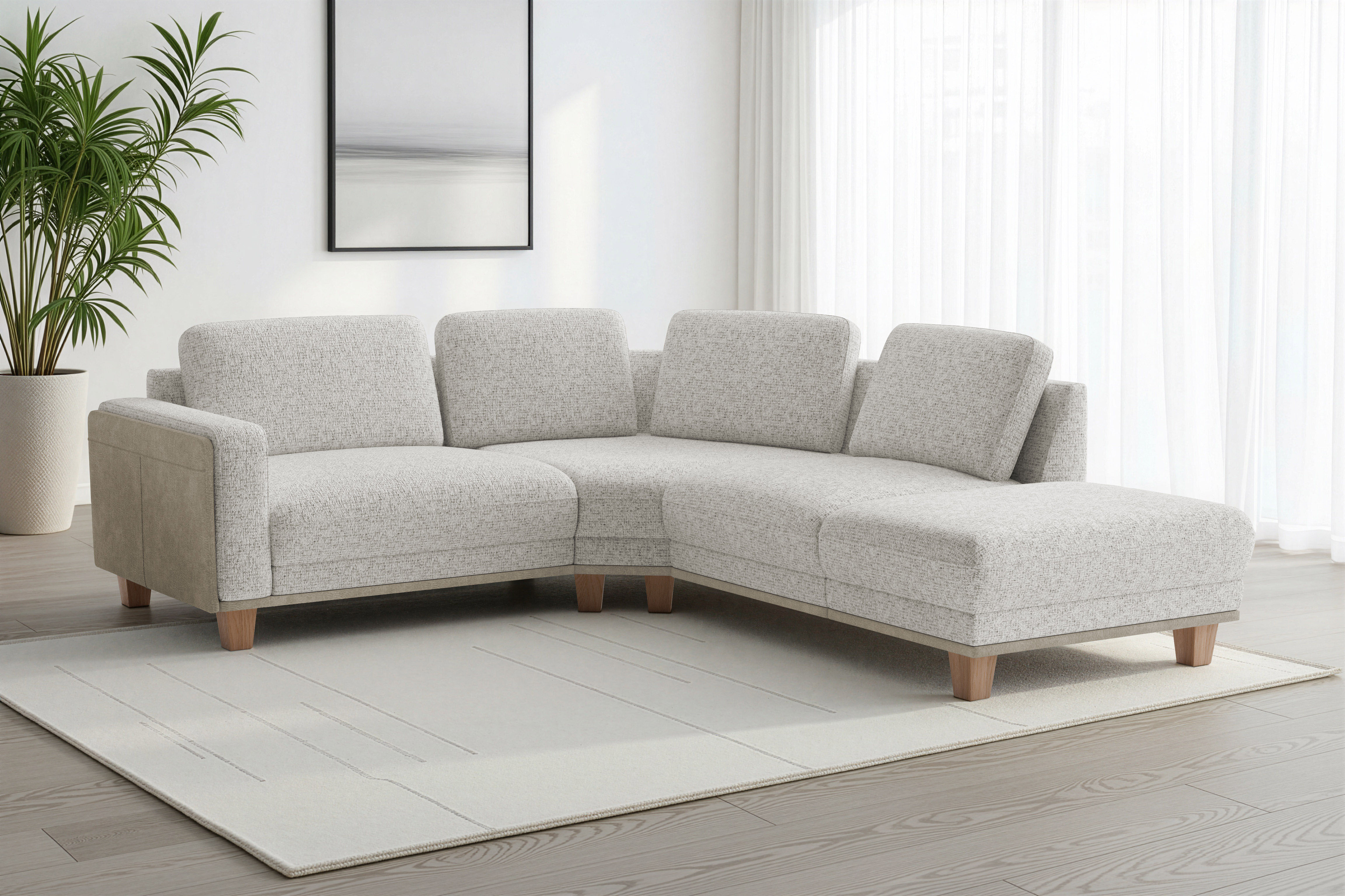 sit&more Ecksofa "Concept" Modernes Sofa in drei Fußfarben zur Auswahl