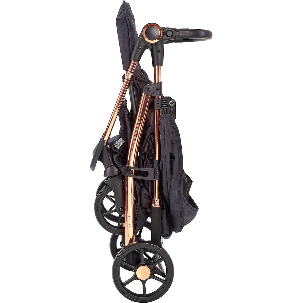 BabyGo Kombi-Kinderwagen »Style - 3in1, rosegold/black«