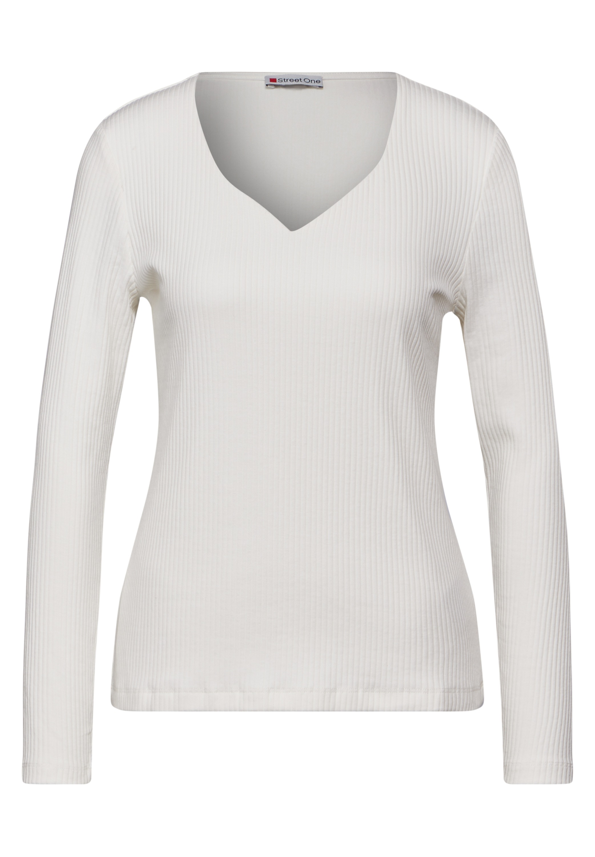 STREET ONE Langarmshirt, aus Baumwolle mit Stretchante