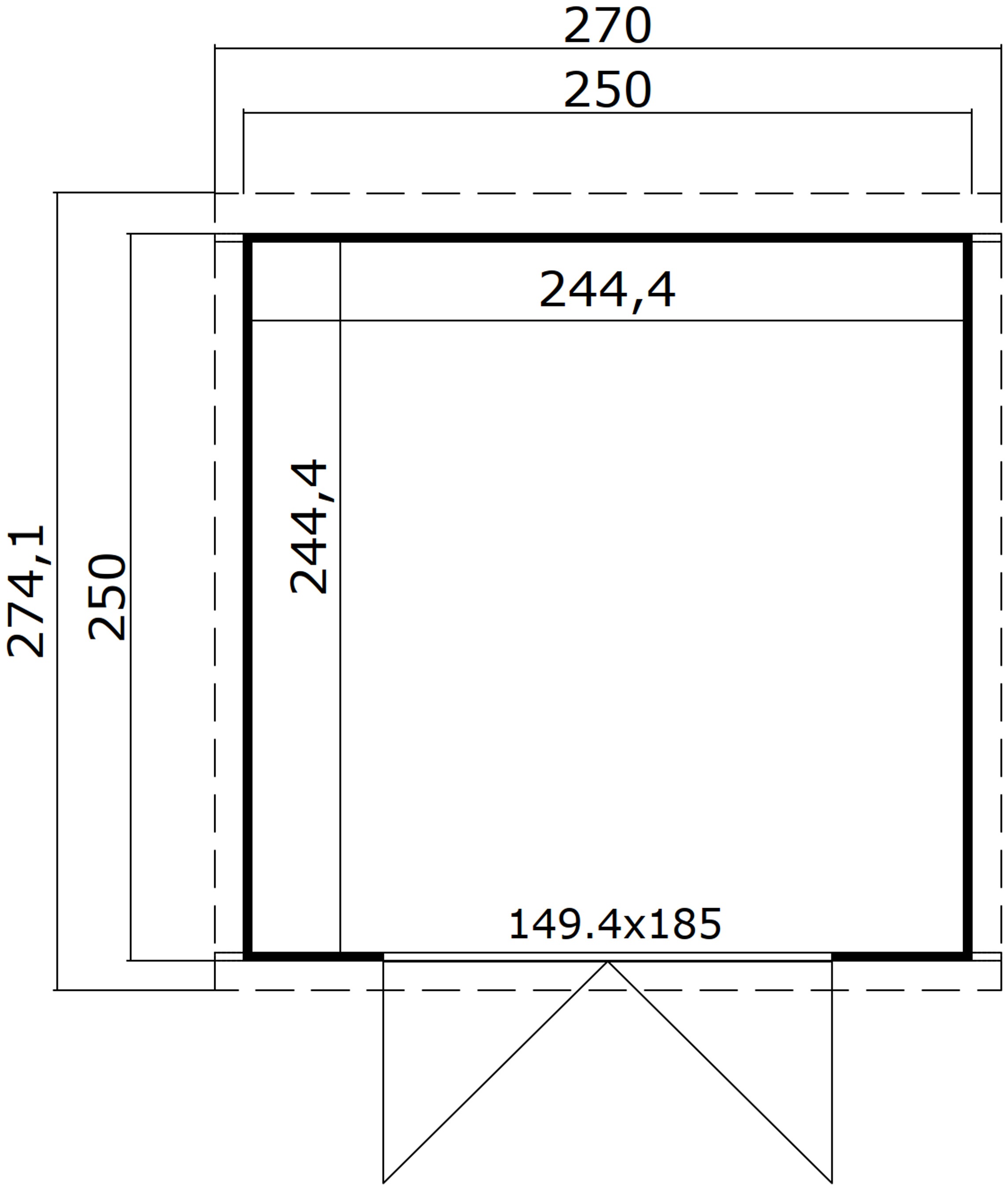 LASITA MAJA Gartenhaus »Kibo 3«, Blochbohlenhaus 28mm, Fundamentmass 2500x2500, Schwedenrot