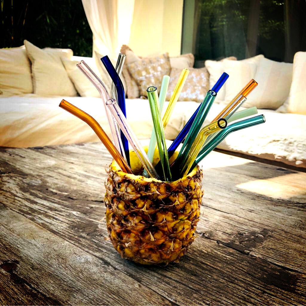 LA VAGUE Glas »Wiederverwendbares Glastrinkhalm-Set SMOOTHIE PARTY«