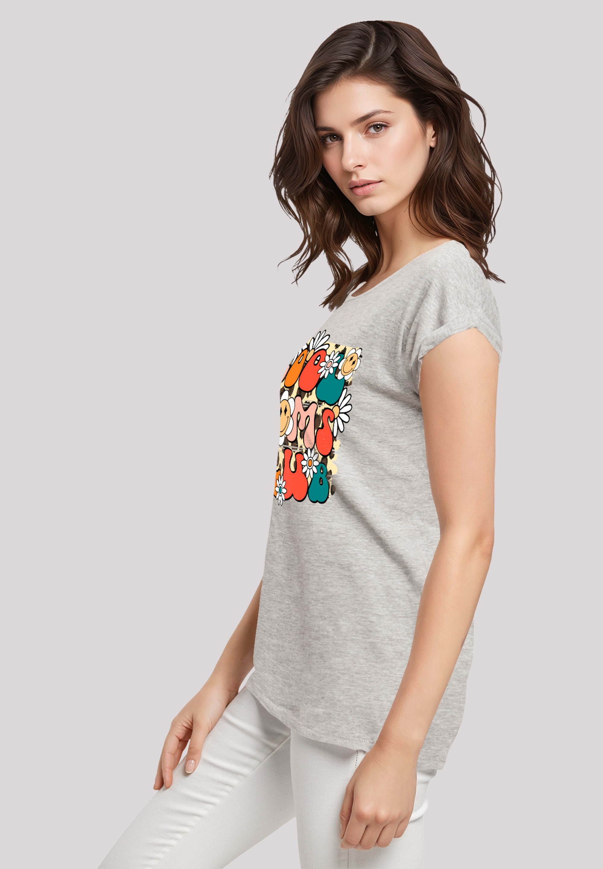 F4NT4STIC T-Shirt »Mothers Day Cool Moms Club Retro Typography Floral Design«, Premium Qualität