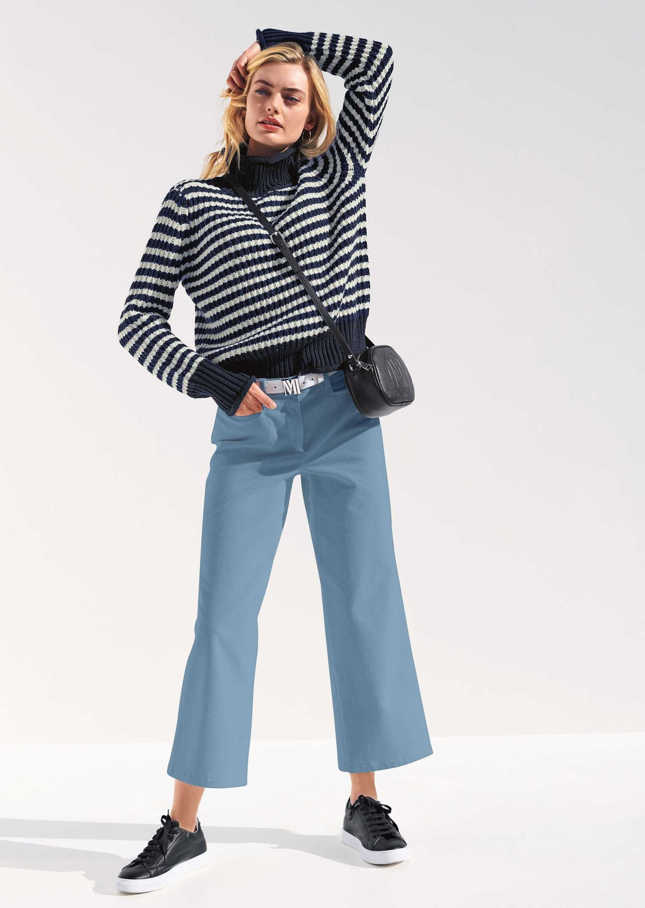 MADELEINE Longpullover »Pullover Softer Schurwoll-Pullover mit stylischen Streifen«