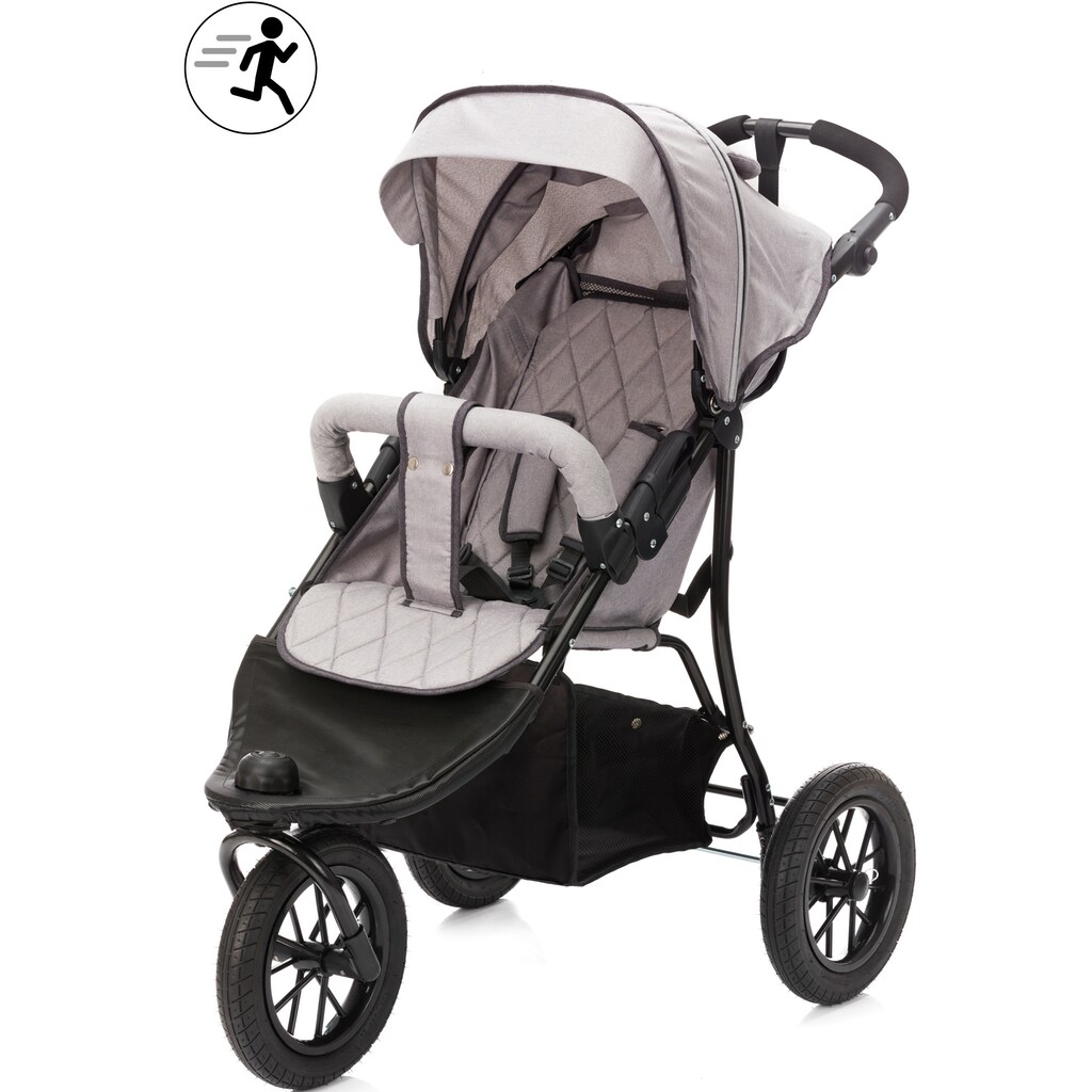 Fillikid Sport-Kinderwagen »Jogger, hellgrau melange«, 15 kg