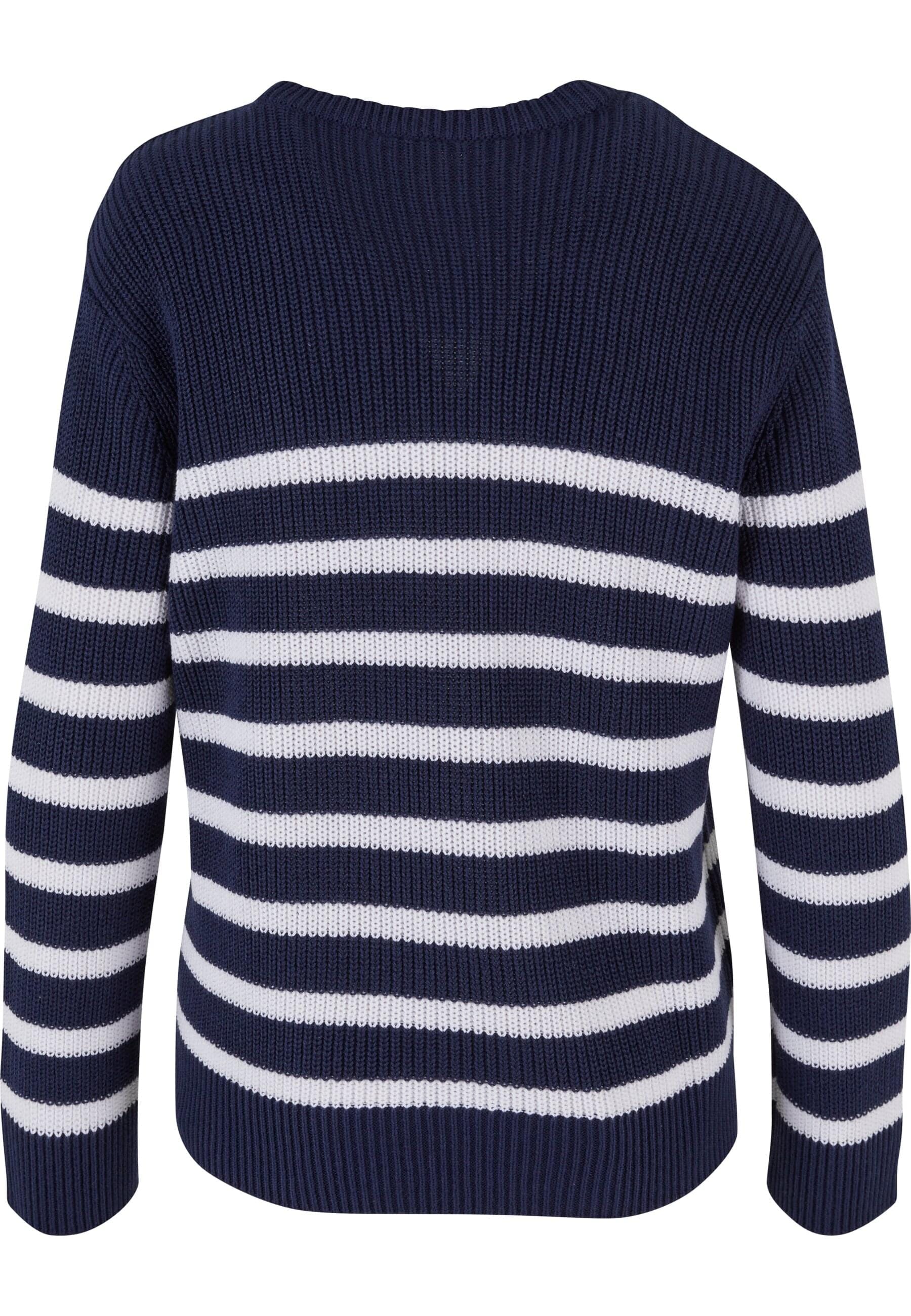 URBAN CLASSICS Rundhalspullover »Urban Classics Damen Ladies Rib Striped Sweater«, (1 tlg.)