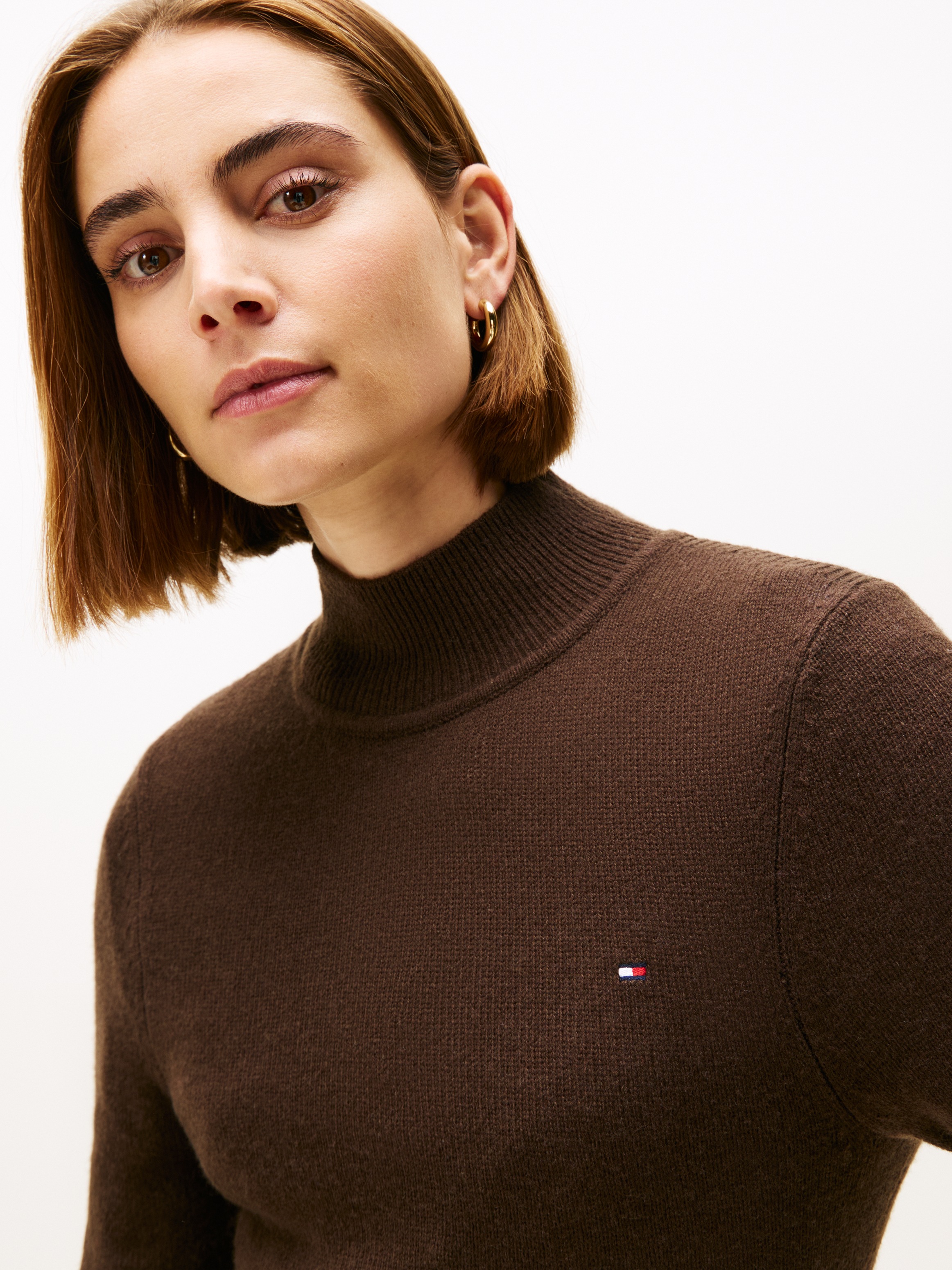 Thumbnail - Tommy Hilfiger Strickkleid "SOFT WOOL LS MOCK-NK SWT DRESS" aus reiner Wolle