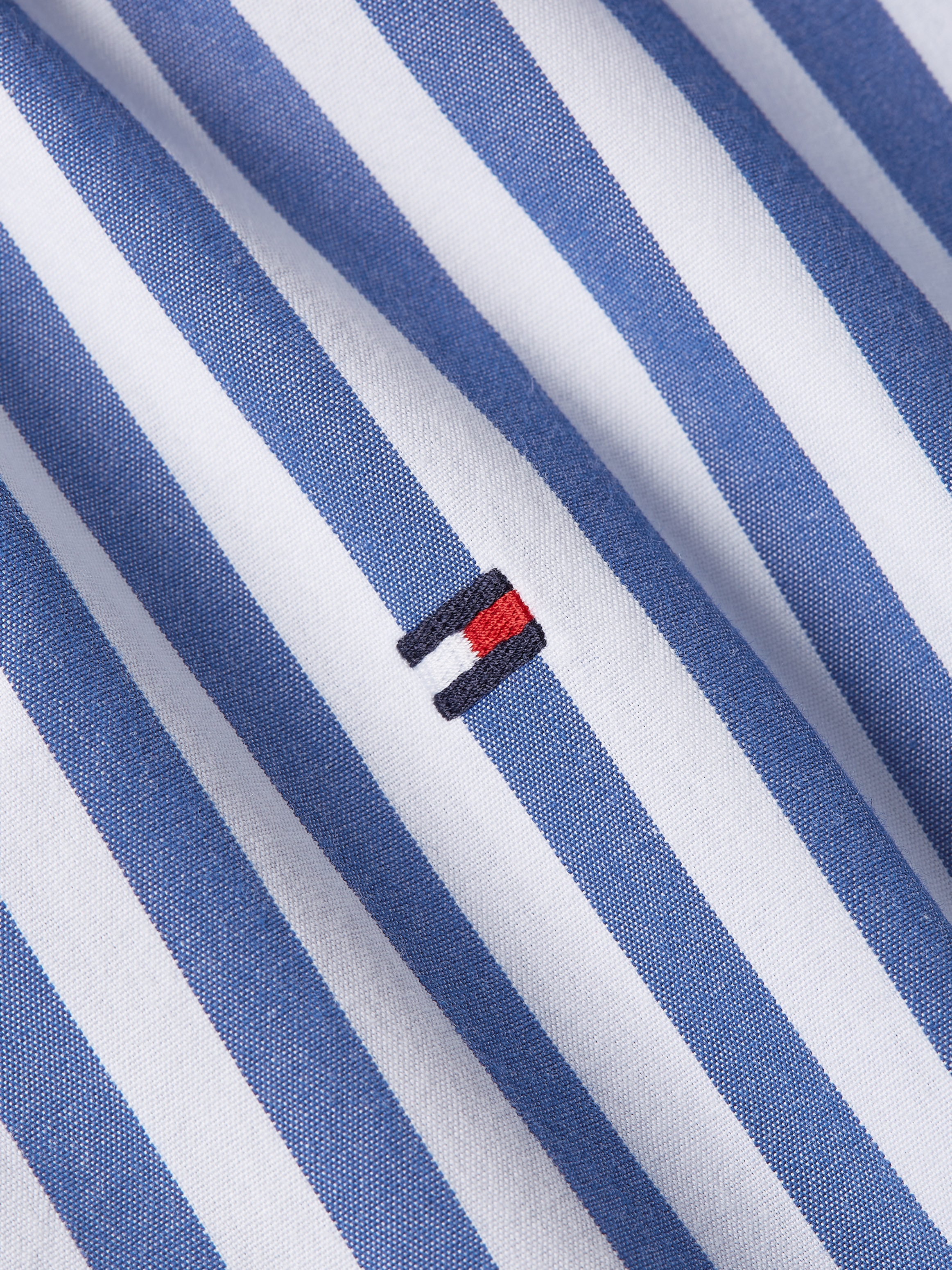 Tommy Hilfiger Langarmhemd »FLEX POPLIN BOLD STRIPE RF SHIRT«, Mit Rundhalsausschnitt