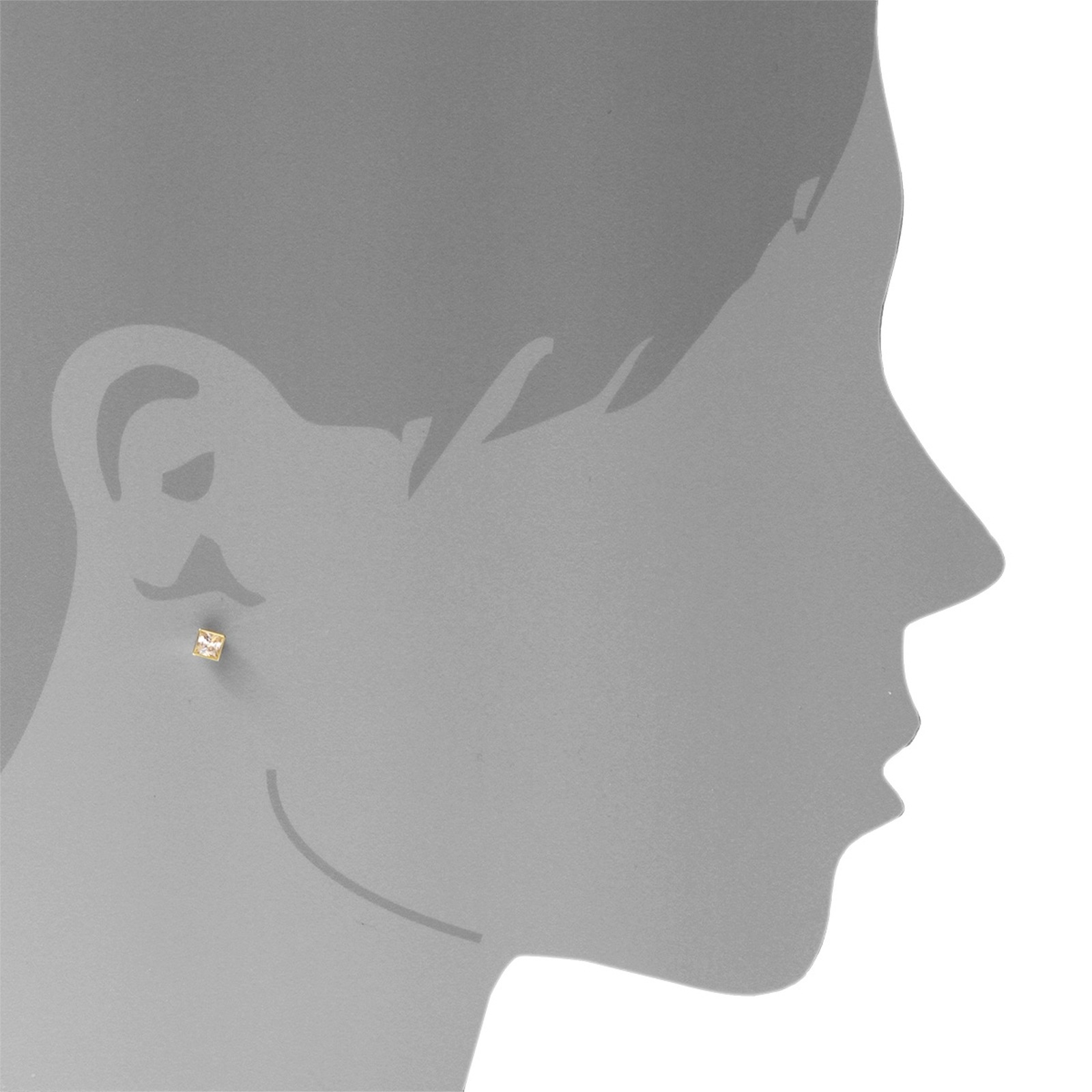 Paar Ohrstecker OSTSEE-SCHMUCK "Ostsee-Schmuck Ohrstecker Anna 5x5 mm Ohrstecker Anna 5x5 mm", gelb, Ohrringe, Damen, 5x5mmquadratisch, Gelbgold 333 5