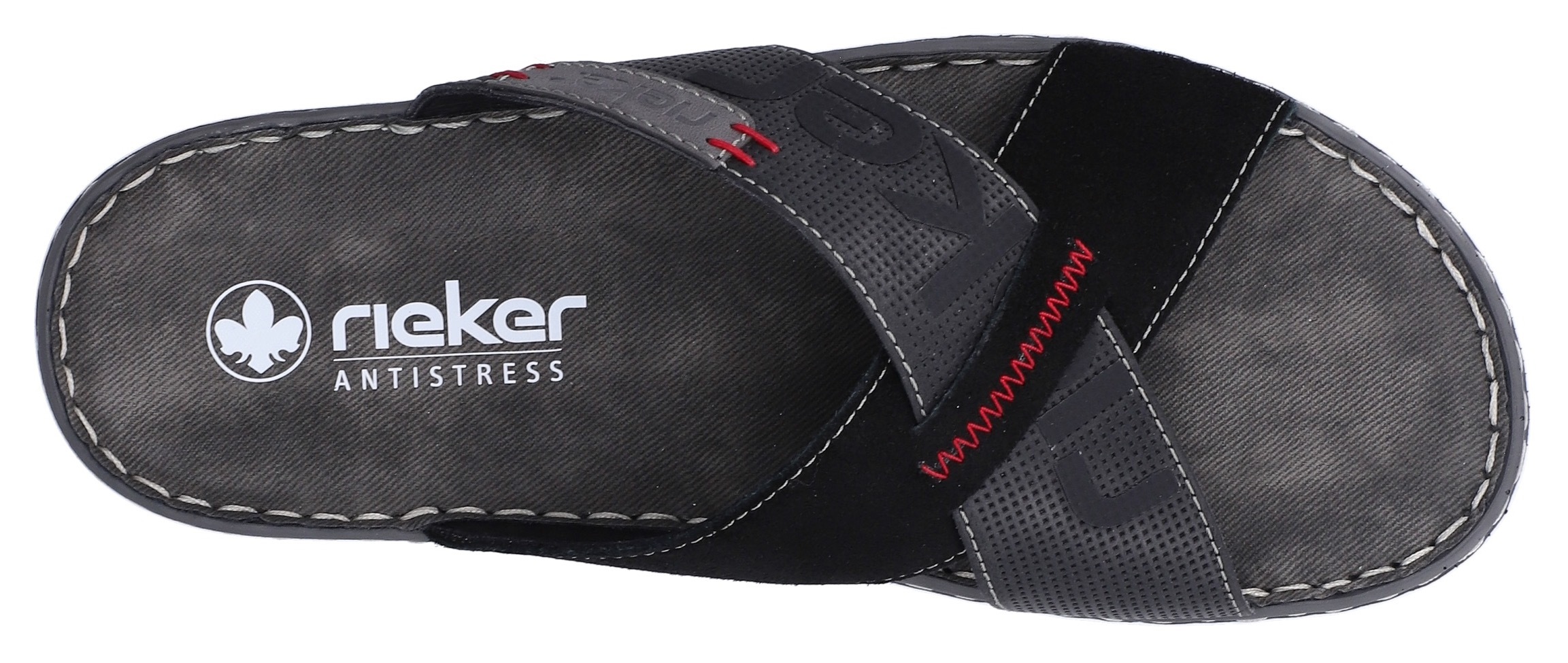 Rieker Pantolette  Sommerschuh, Schlappen, Poolslides, mit Kontraststeppung