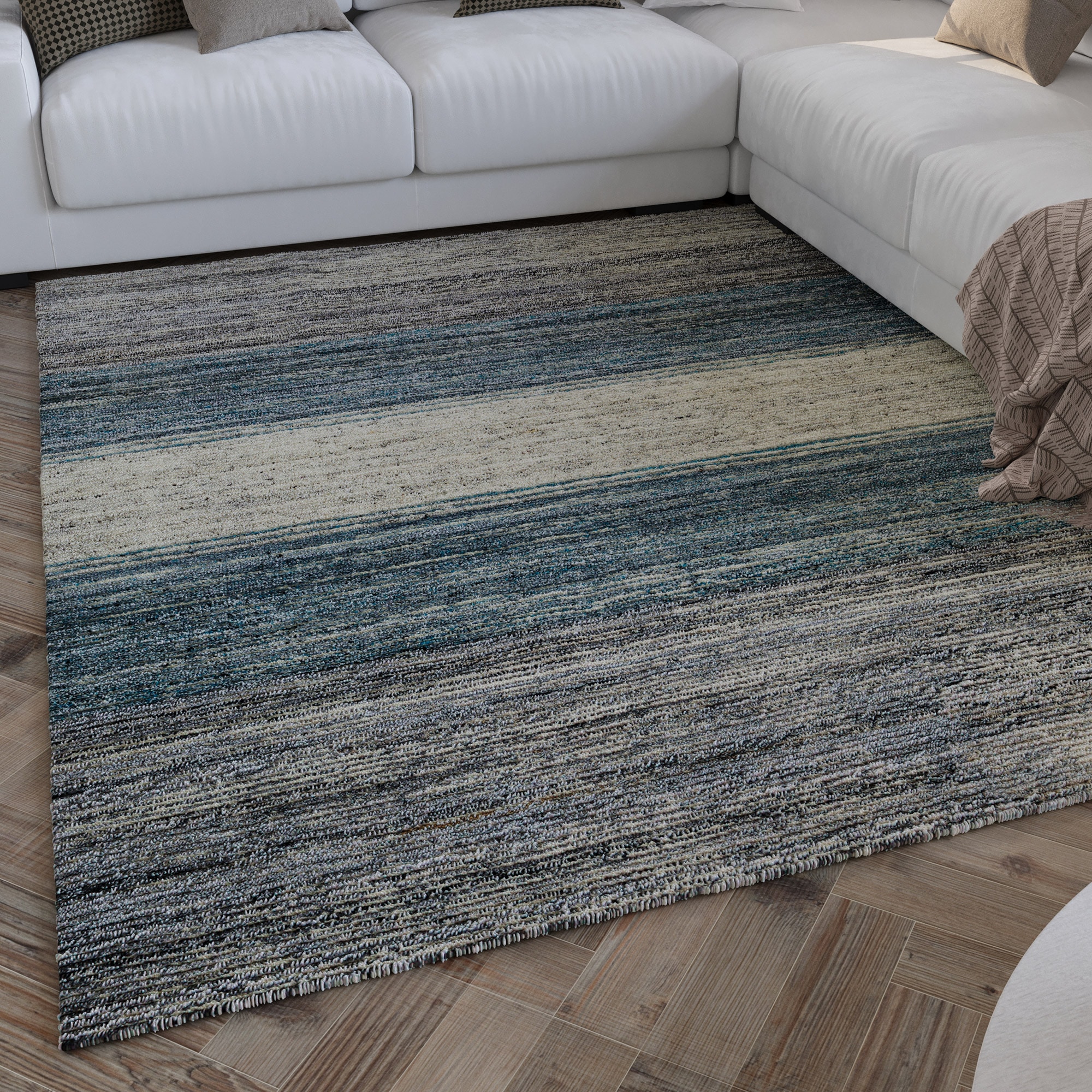 Teppich WECON HOME, B:160cm H:10mm L:230cm, grau, Polyester, Wohnzimmer, Teppiche, "Hamptons TWENTYFOUR", Läufer, Kurzflor, Wohnzimmer, Schlafzimmer,