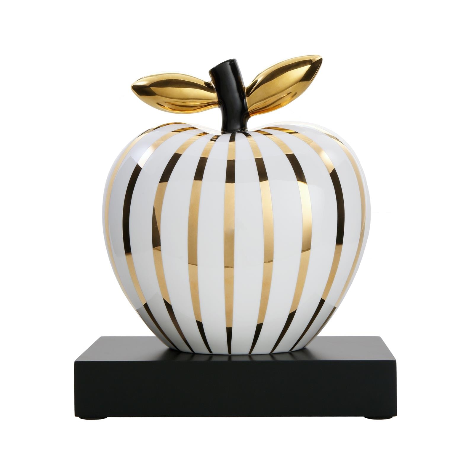 Goebel Dekofigur "Deko-Objekt Apfel "Golden Sunlight" Studio 8 Art & Apple 28 cm weiß-gold" Abwischbar