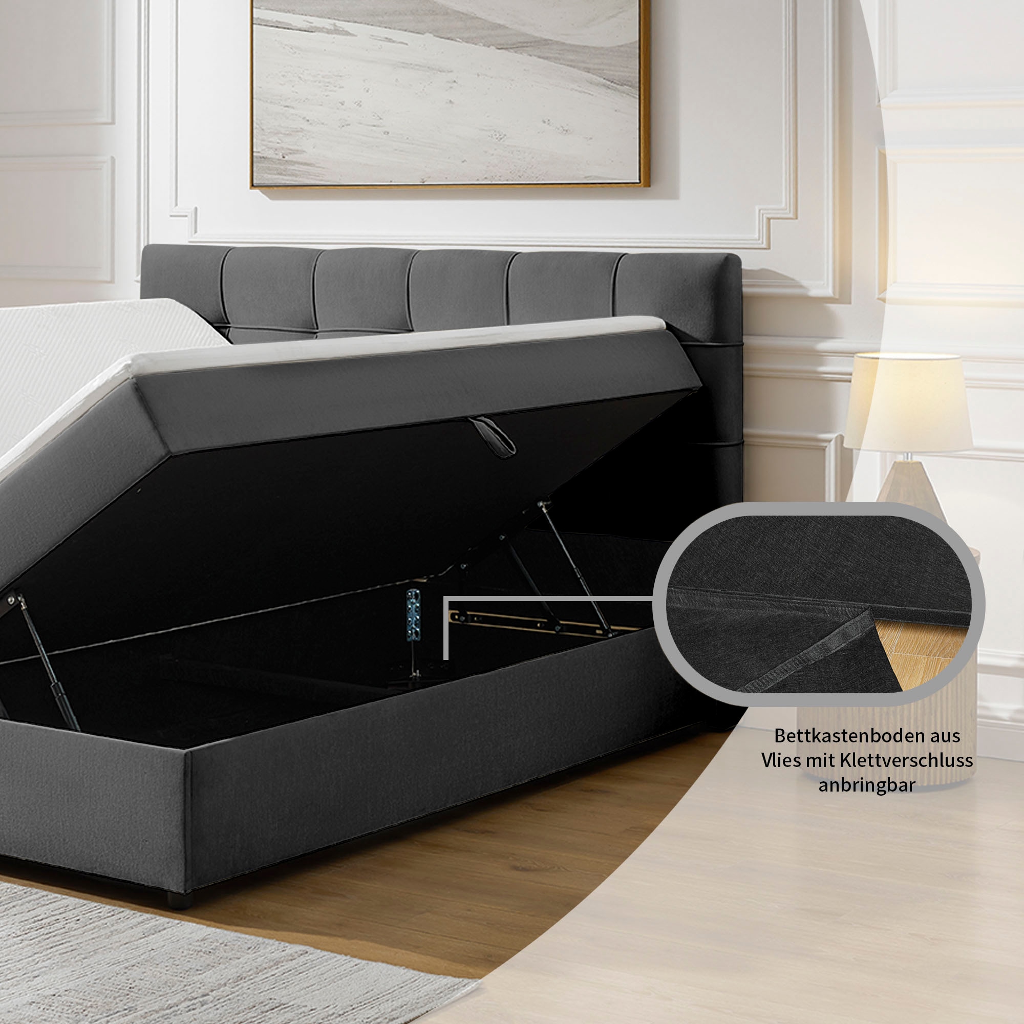 OTTO home Boxbett »Tommes inkl. Bettkasten und Topper, Liegefläche 180x200cm« erhältlich in der Größe 180x200 cm, inkl. Aufbauvideo