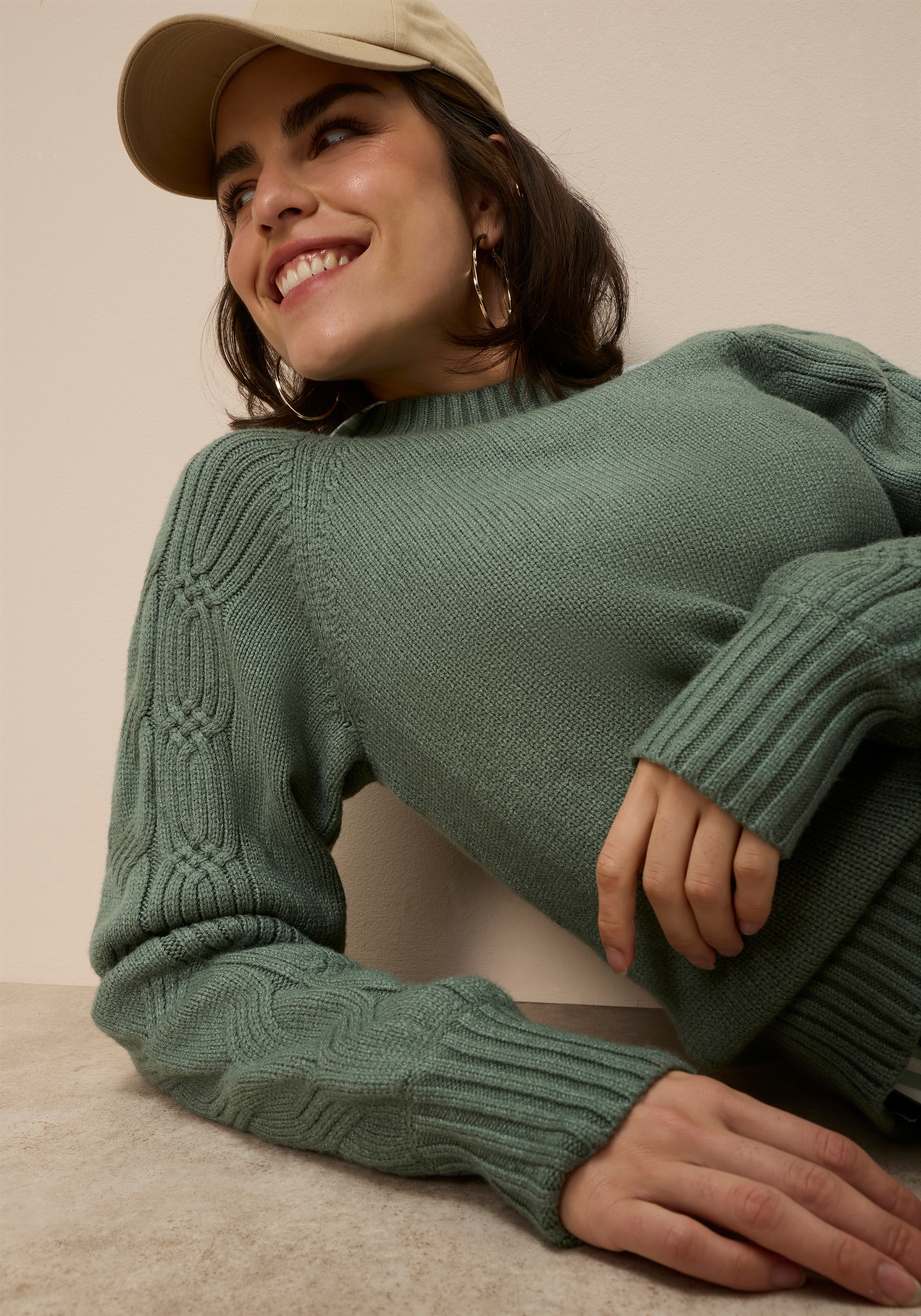 Thumbnail - Tamaris Strickpullover mit Rundhals-Ausschnitt und Zopfmuster