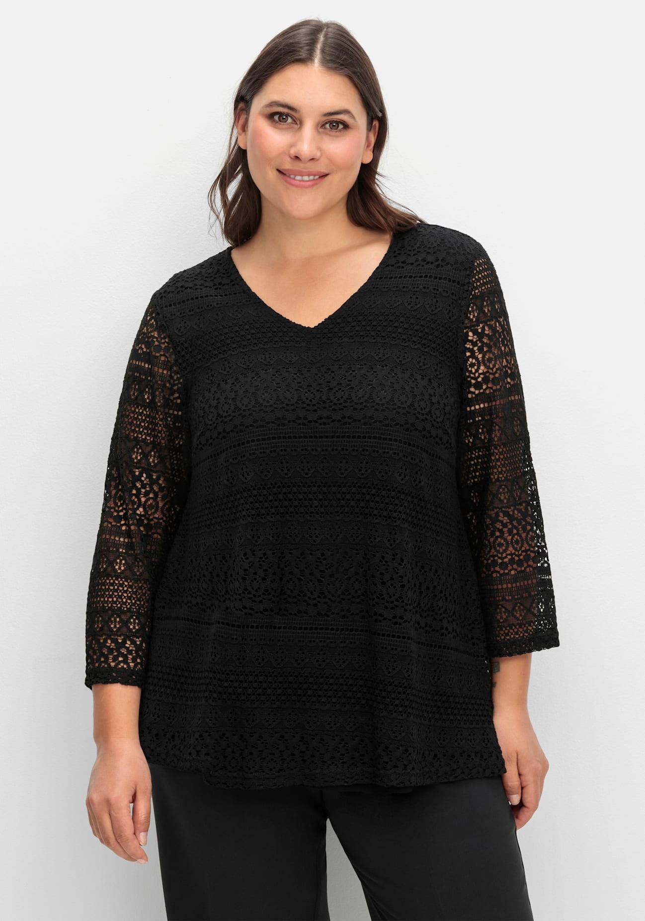 Sheego Spitzenshirt "Spitzenshirt", (1 tlg.) günstig online kaufen