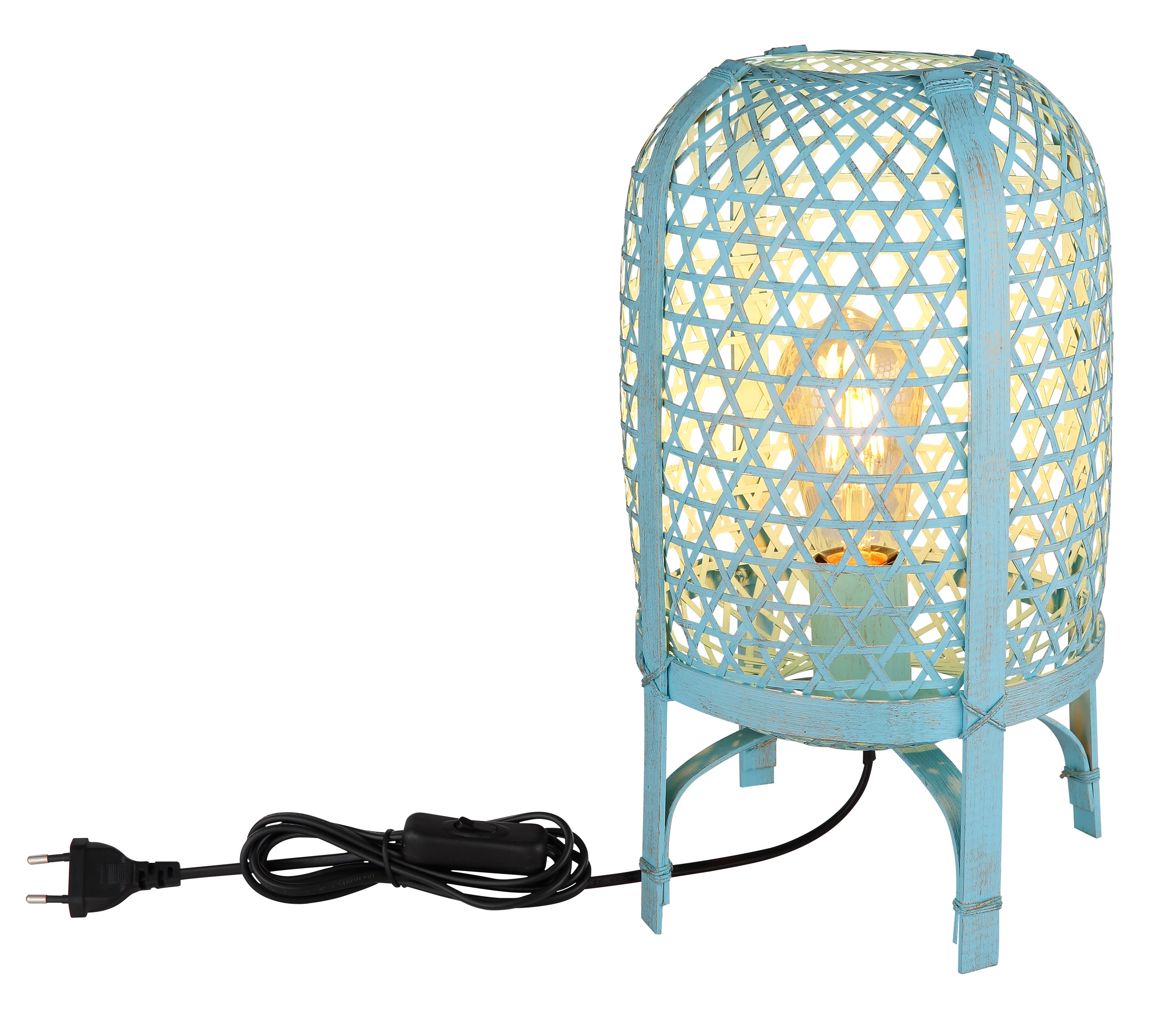 GLOBO LIGHTING Tischleuchte »CAIRO« E27 1 Stk. Tischleuchte für Wohn- & Schlafzimmer blau
