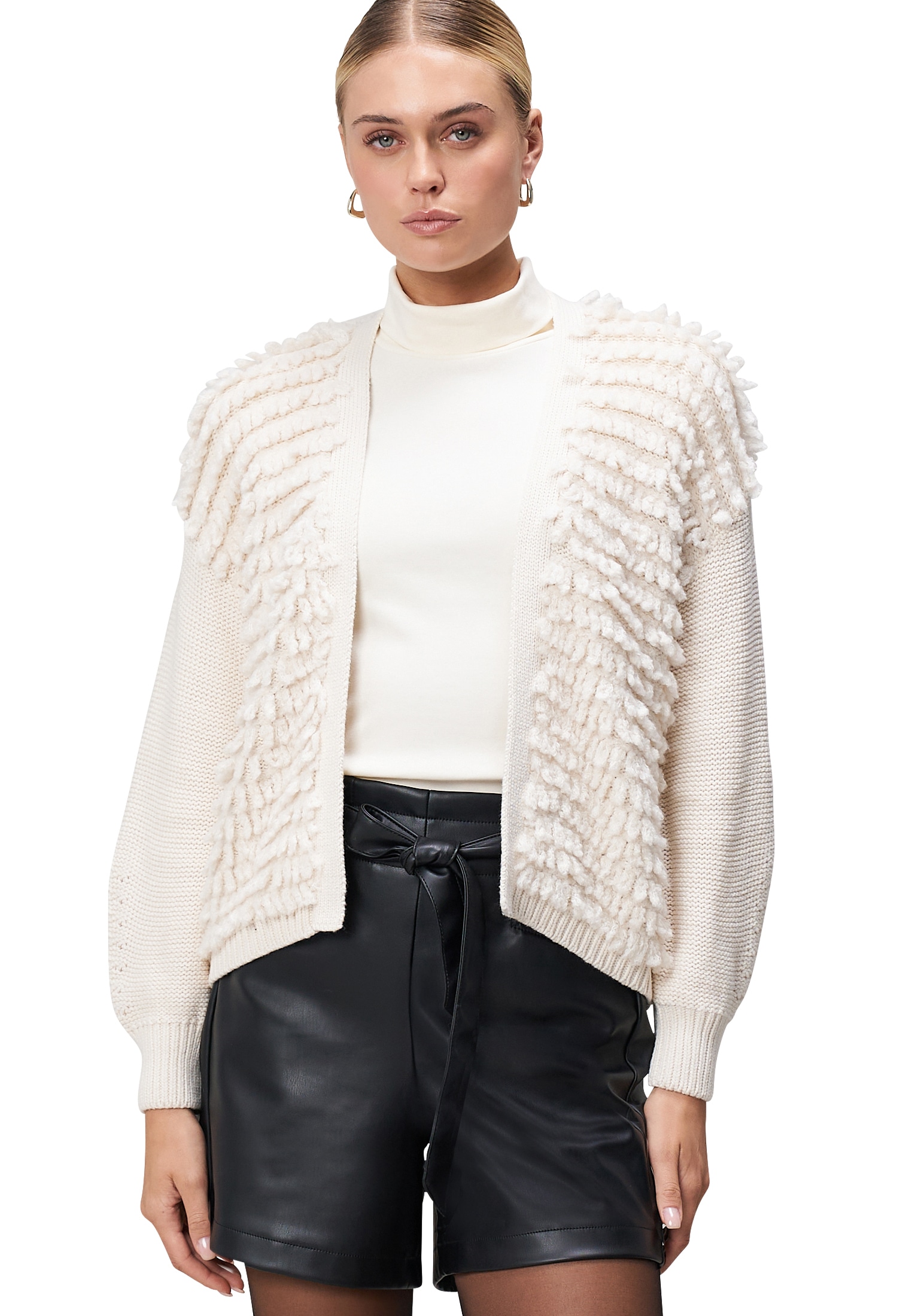 Zero Strickjacke "zero Damen Strickjacke offener Style", Fransen günstig online kaufen